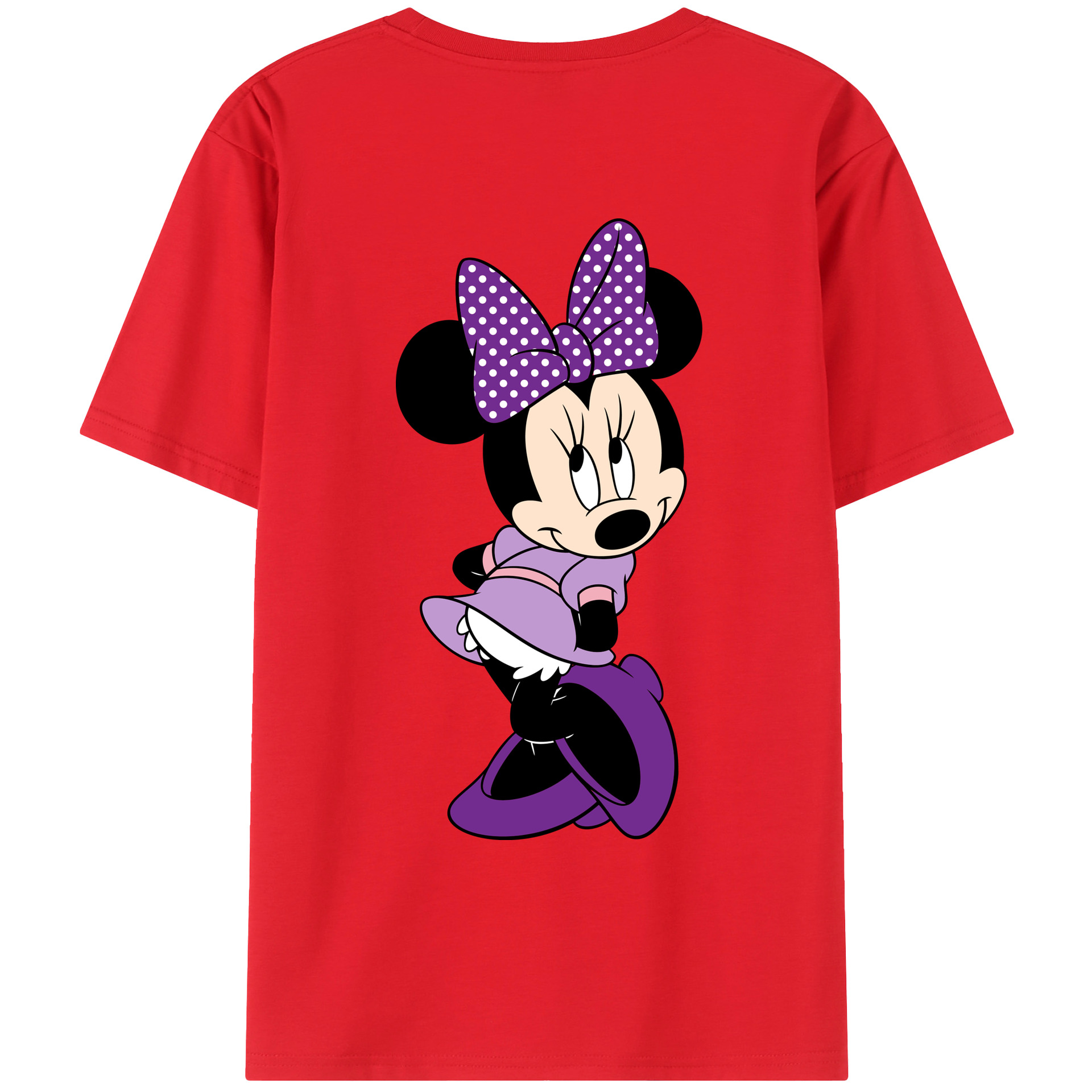 ミッキーマウス Mickey Mouse 綿100％ メンズ半袖Tシャツ（バックプリント） 通気性