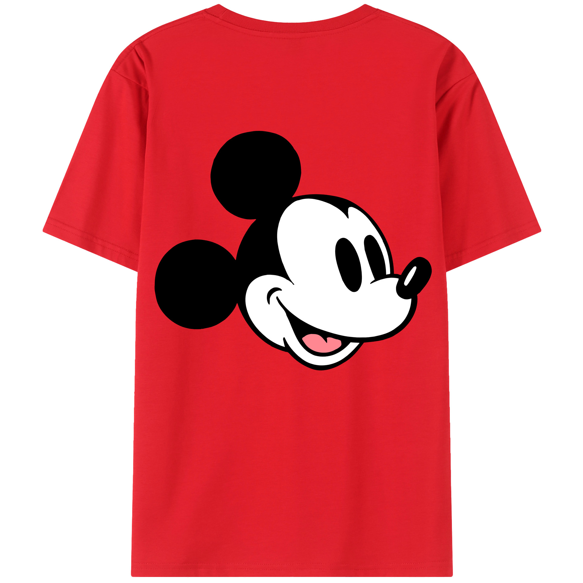 ミッキーマウス Mickey Mouse 綿100％ メンズ半袖Tシャツ（バックプリント） 通気性