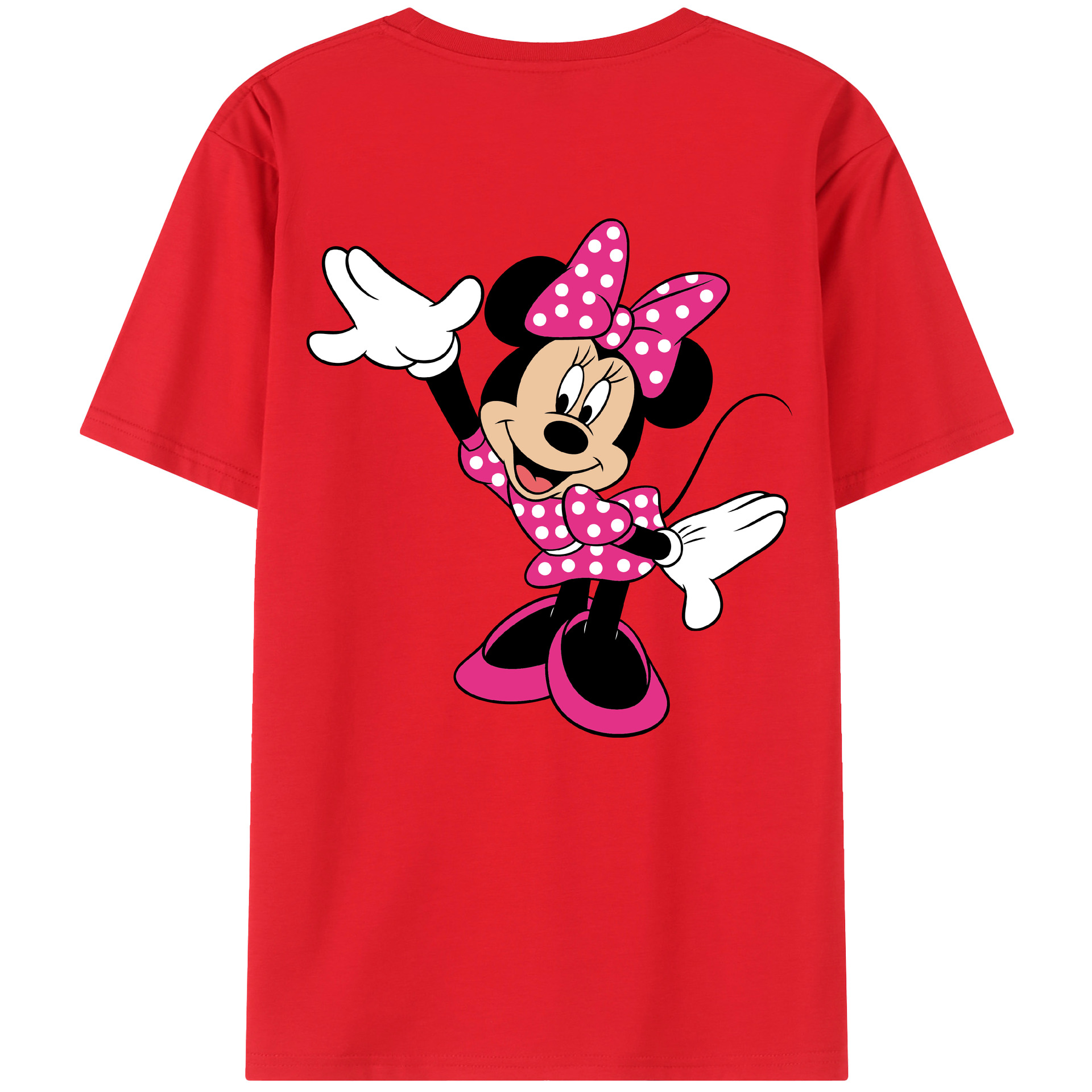 ミッキーマウス Mickey Mouse 綿100％ メンズ半袖Tシャツ（バックプリント） 通気性