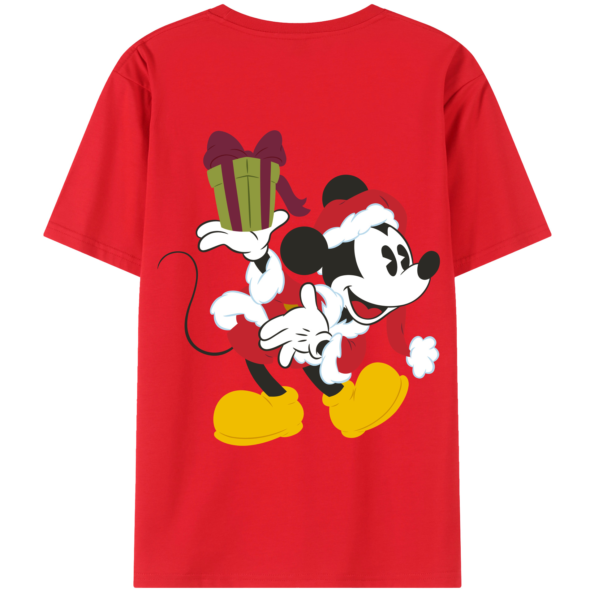 ミッキーマウス Mickey Mouse 綿100％ メンズ半袖Tシャツ（バックプリント） 通気性