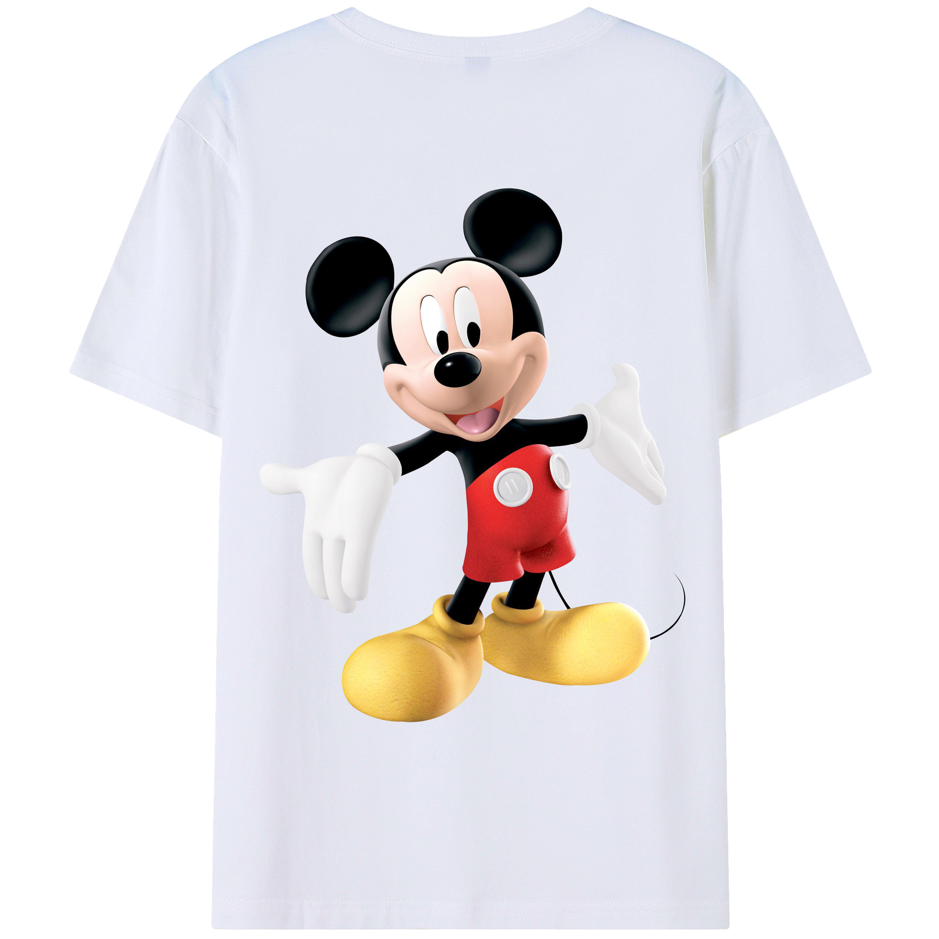 （画像用） ミッキーマウス Mickey Mouse 綿100％ メンズ半袖Tシャツ（バックプリント） 通気性