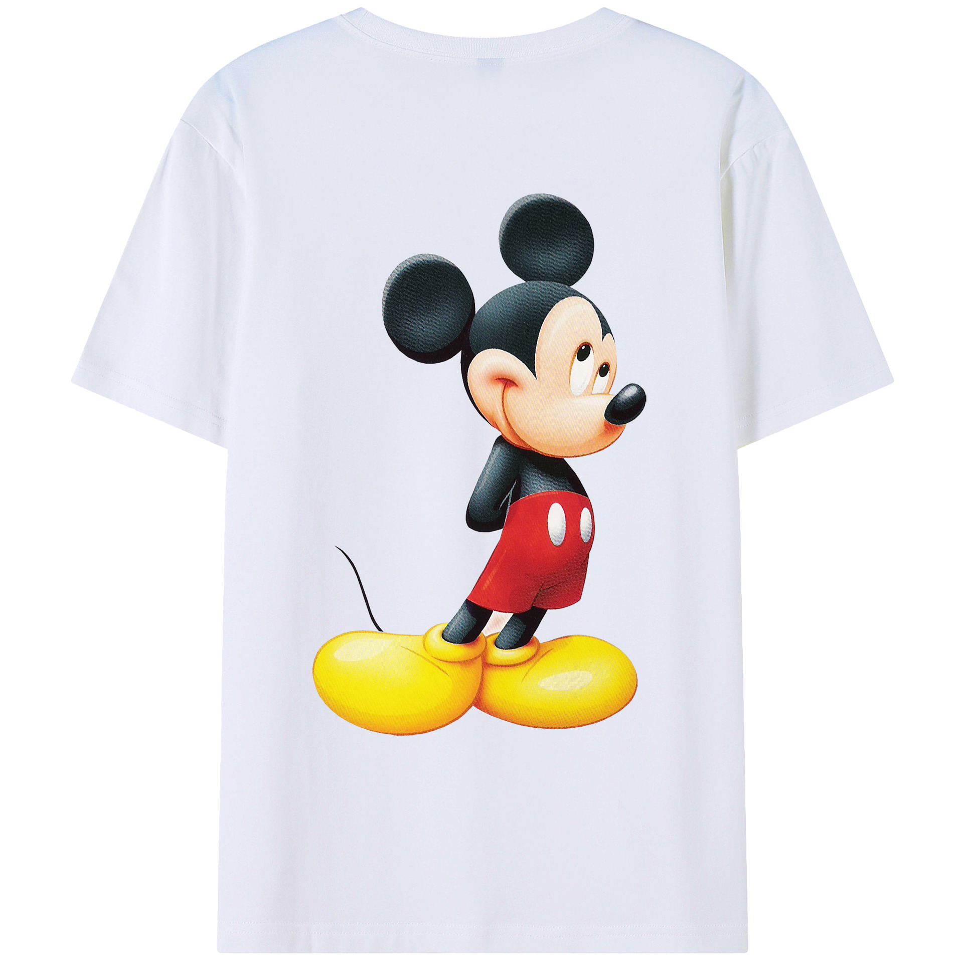 （画像用） ミッキーマウス Mickey Mouse 綿100％ メンズ半袖Tシャツ（バックプリント） 通気性