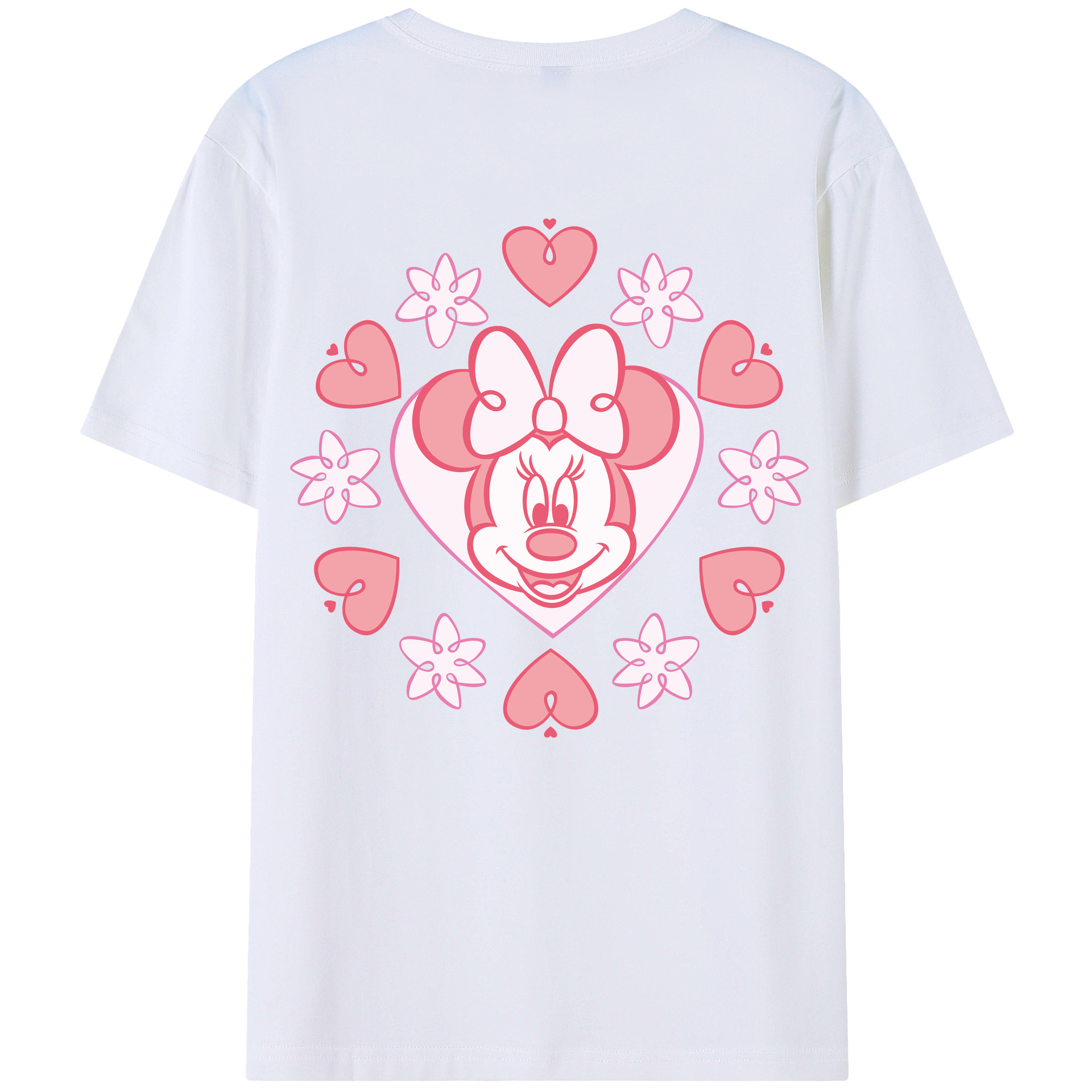 ミッキーマウス Mickey Mouse 綿100％ メンズ半袖Tシャツ（バックプリント） 通気性