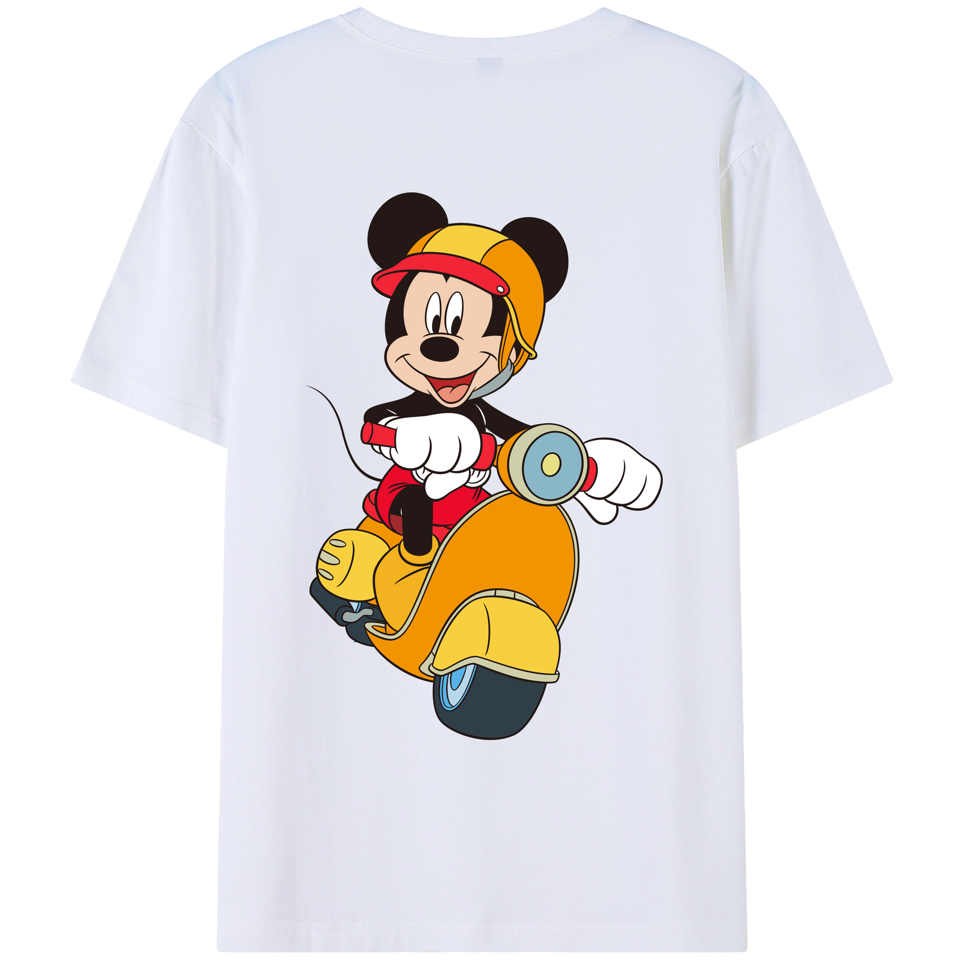 ミッキーマウス Mickey Mouse 綿100％ メンズ半袖Tシャツ（バックプリント） 通気性