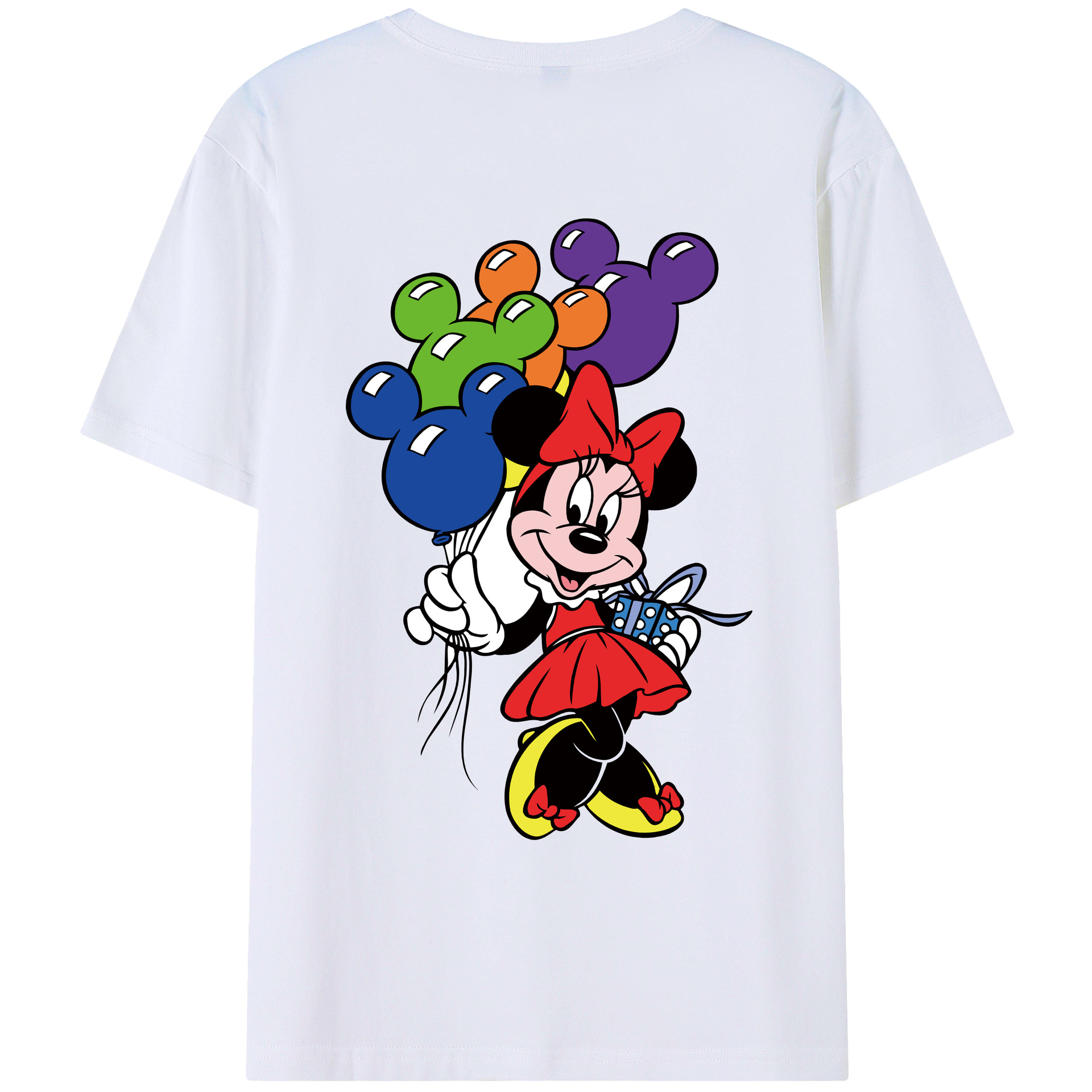 ミッキーマウス Mickey Mouse 綿100％ メンズ半袖Tシャツ（バックプリント） 通気性