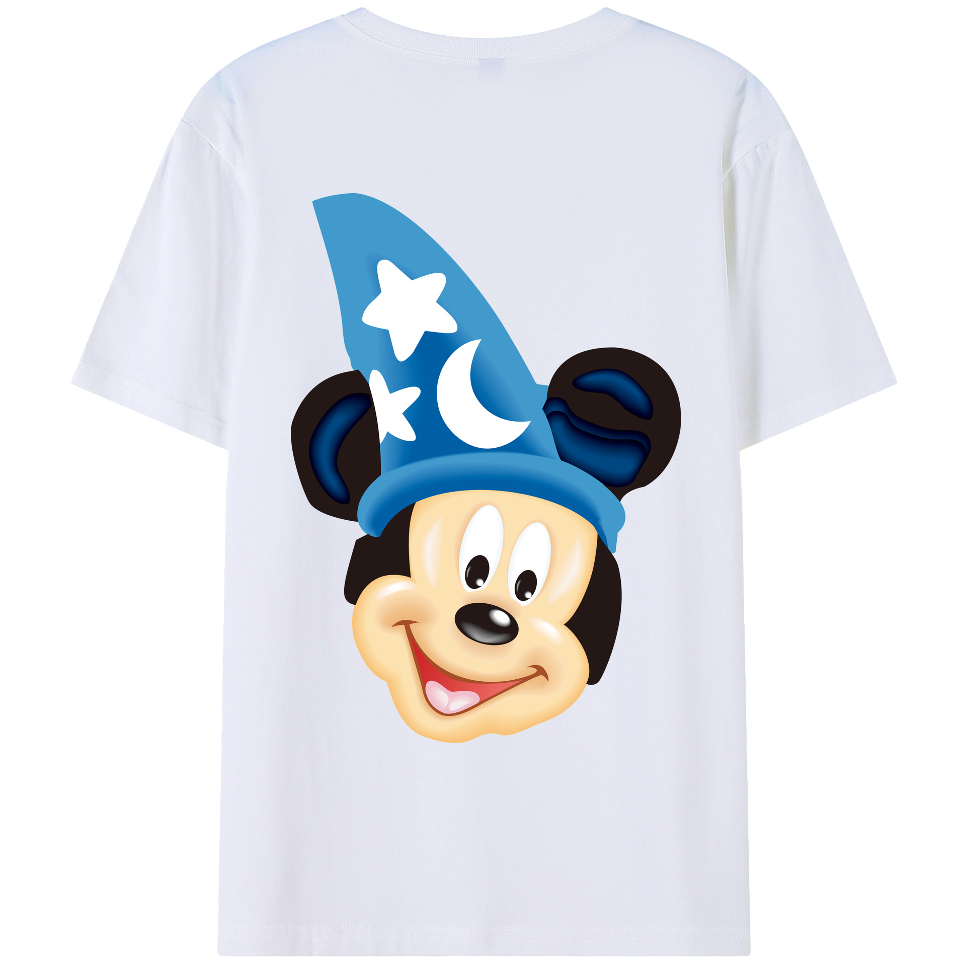 ミッキーマウス Mickey Mouse 綿100％ メンズ半袖Tシャツ（バックプリント） 通気性