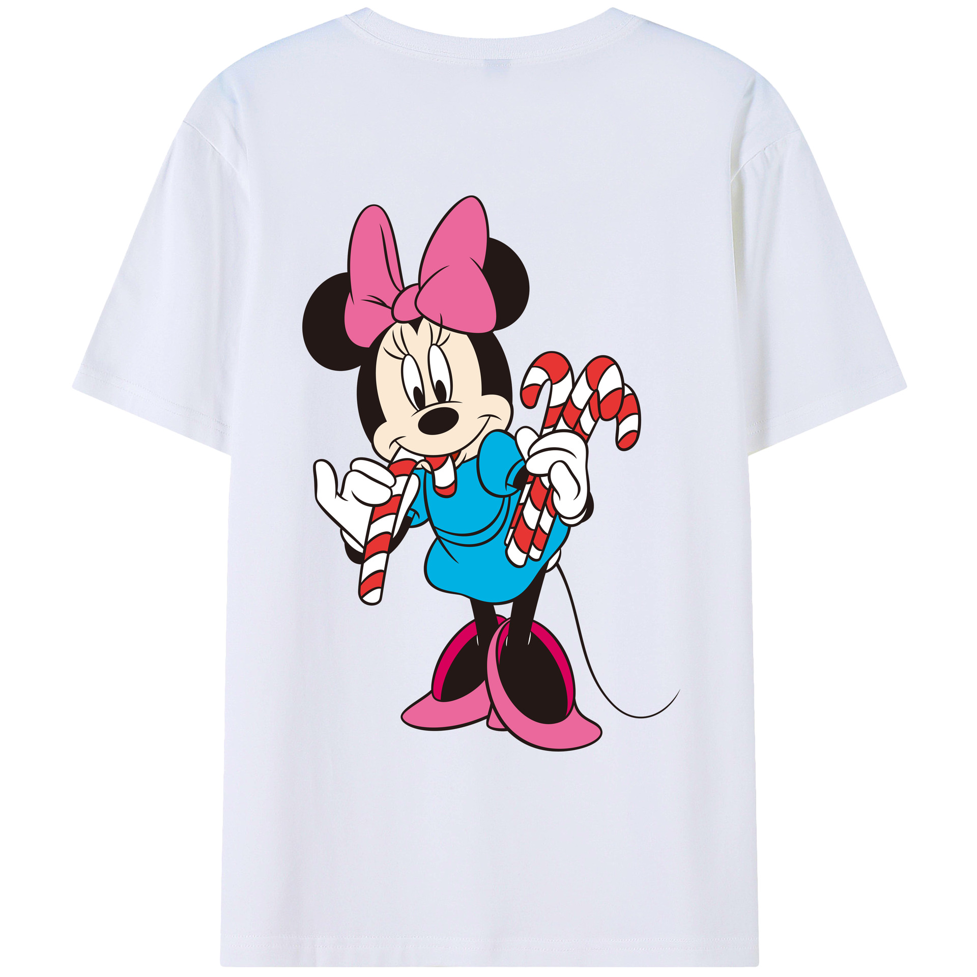 ミッキーマウス Mickey Mouse 綿100％ メンズ半袖Tシャツ（バックプリント） 通気性