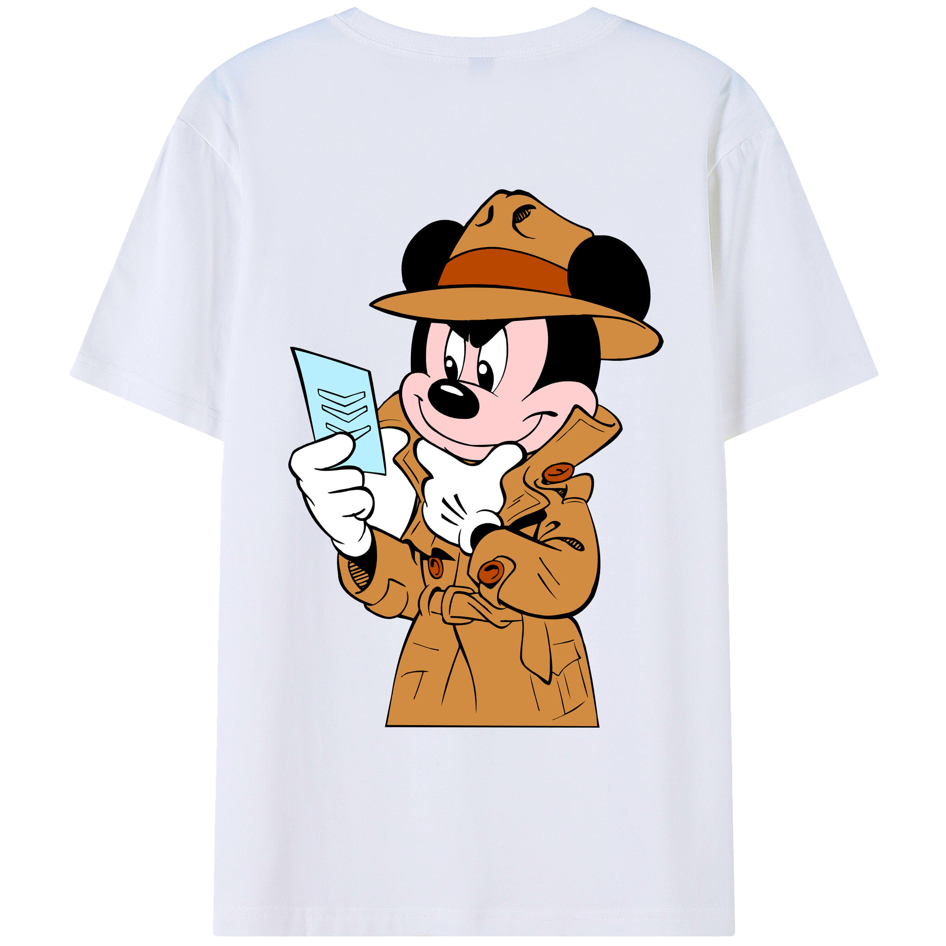 ミッキーマウス Mickey Mouse 綿100％ メンズ半袖Tシャツ（バックプリント） 通気性