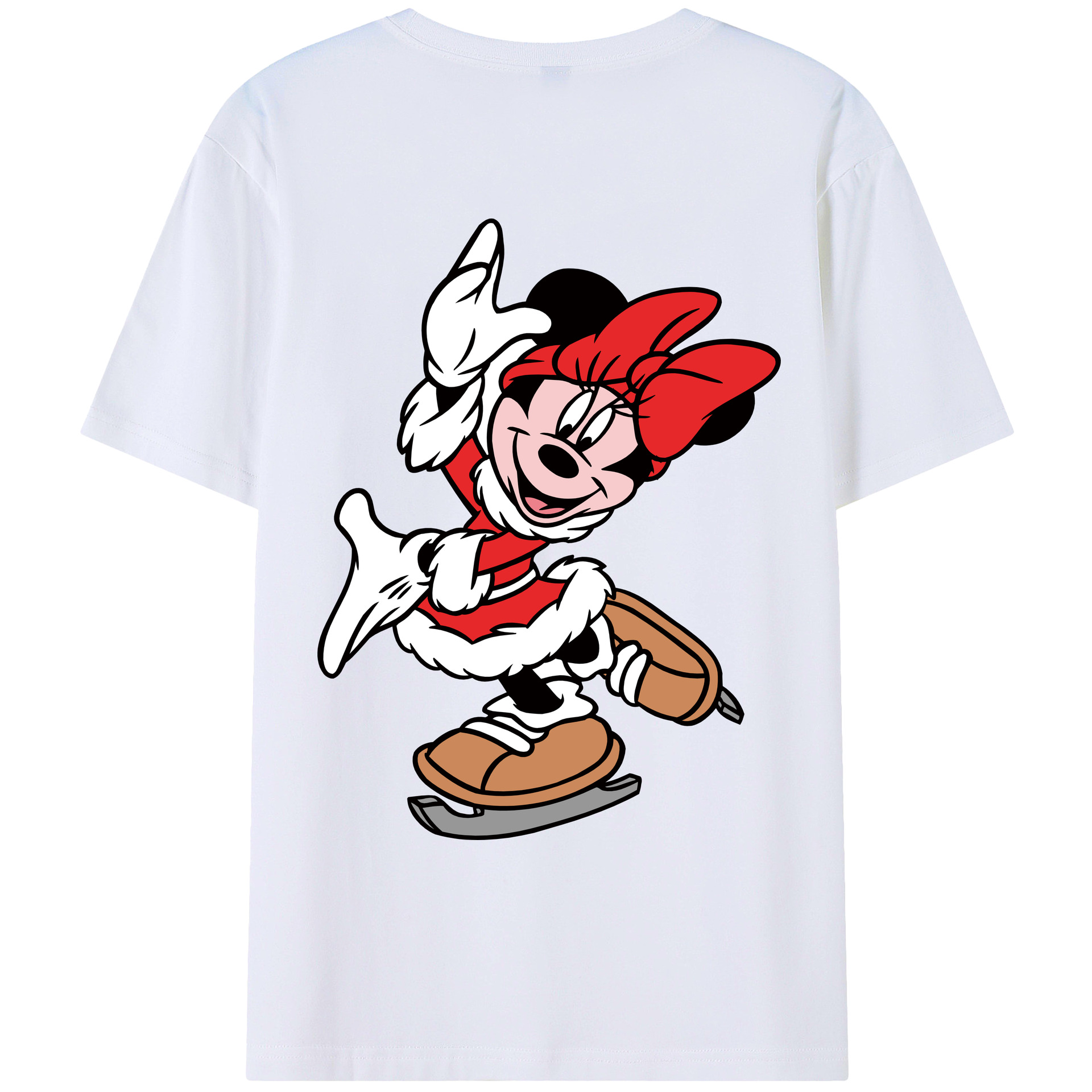ミッキーマウス Mickey Mouse 綿100％ メンズ半袖Tシャツ（バックプリント） 通気性