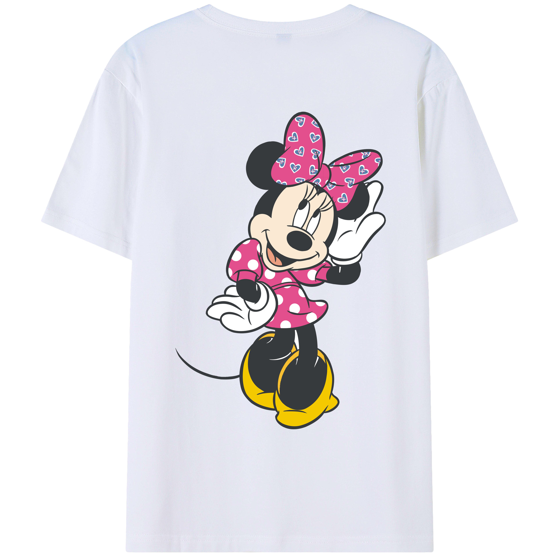 ミッキーマウス Mickey Mouse 綿100％ メンズ半袖Tシャツ（バックプリント） 通気性