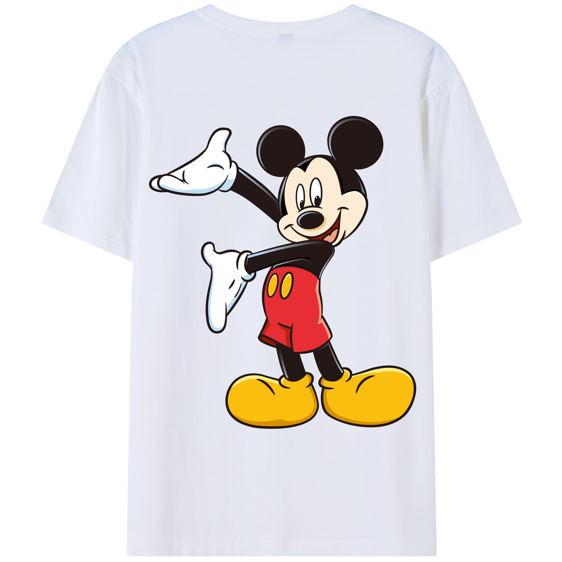 （画像用） ミッキーマウス Mickey Mouse 綿100％ メンズ半袖Tシャツ（バックプリント） 通気性