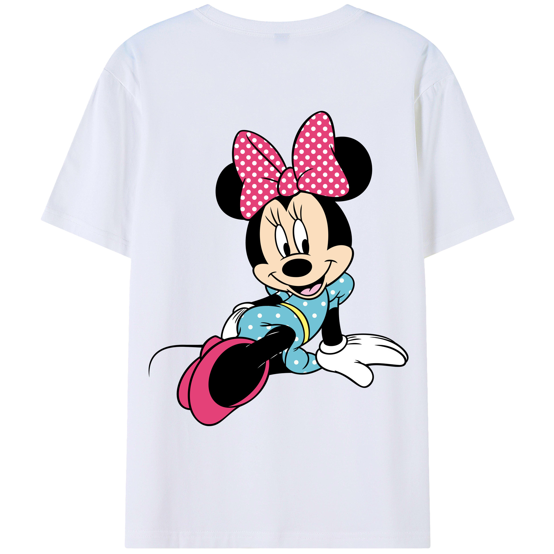 ミッキーマウス Mickey Mouse 綿100％ メンズ半袖Tシャツ（バックプリント） 通気性