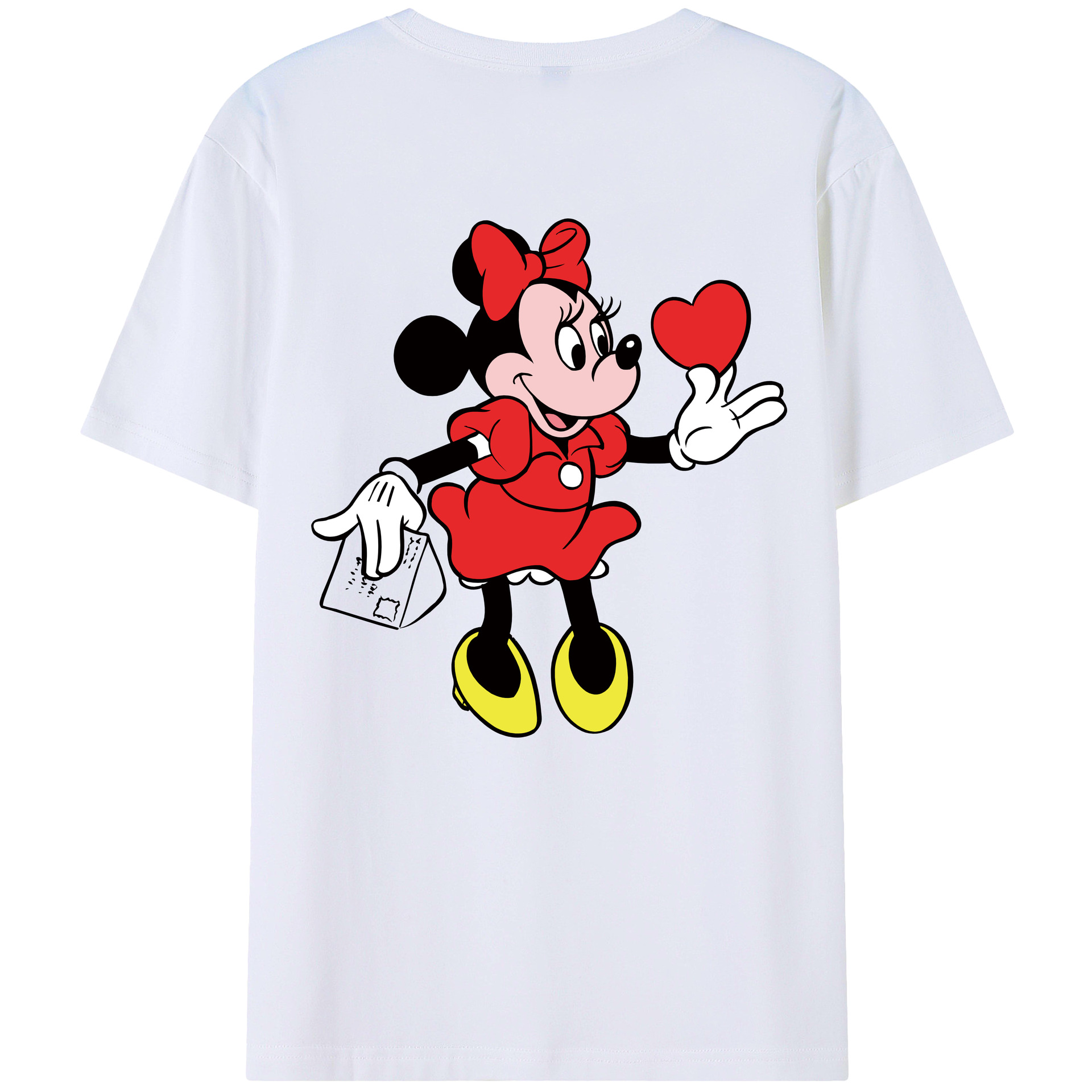 ミッキーマウス Mickey Mouse 綿100％ メンズ半袖Tシャツ（バックプリント） 通気性