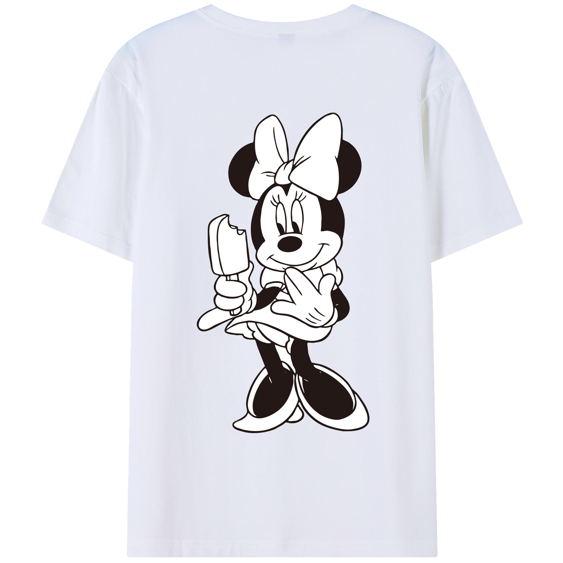 ミッキーマウス Mickey Mouse 綿100％ メンズ半袖Tシャツ（バックプリント） 通気性