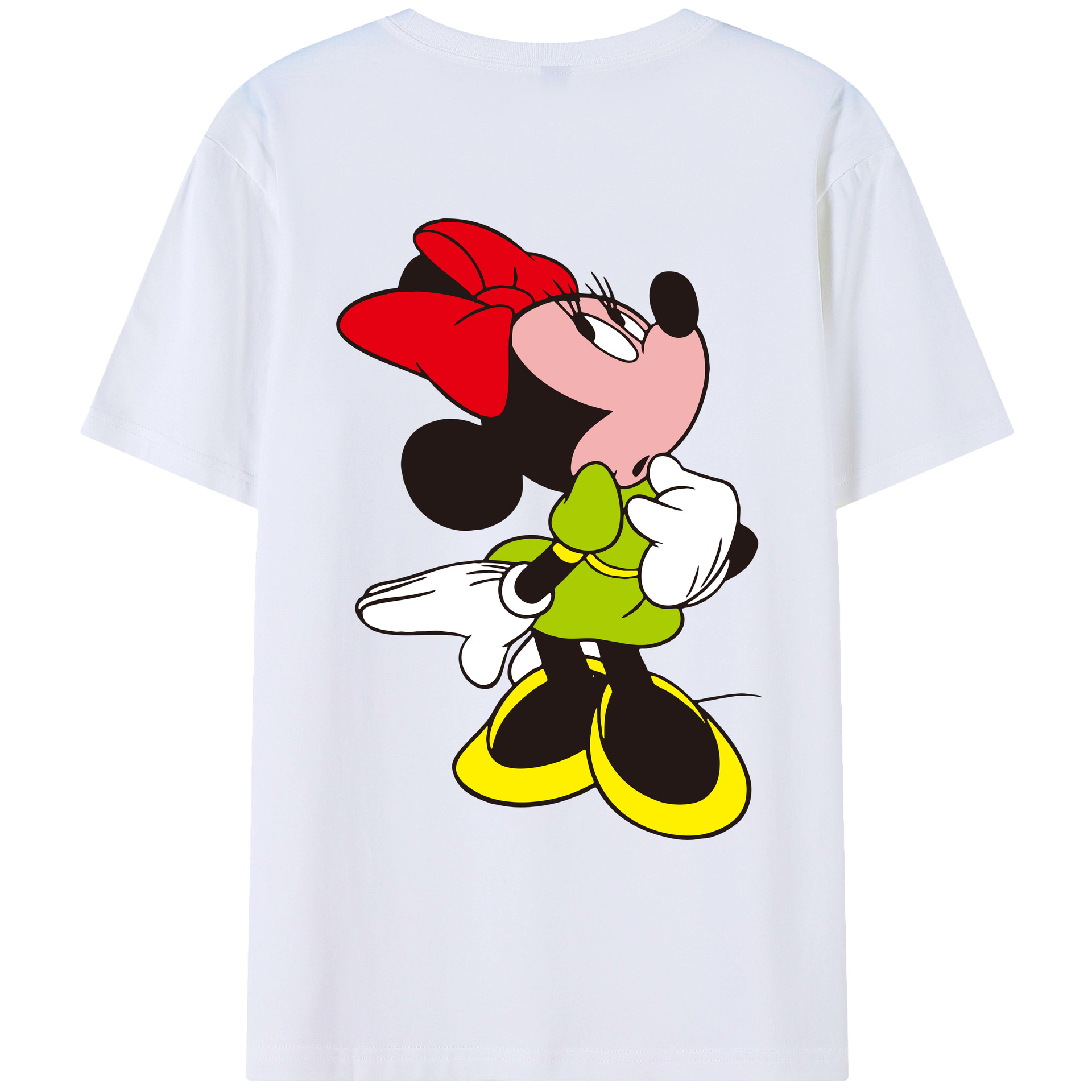 ミッキーマウス Mickey Mouse 綿100％ メンズ半袖Tシャツ（バックプリント） 通気性