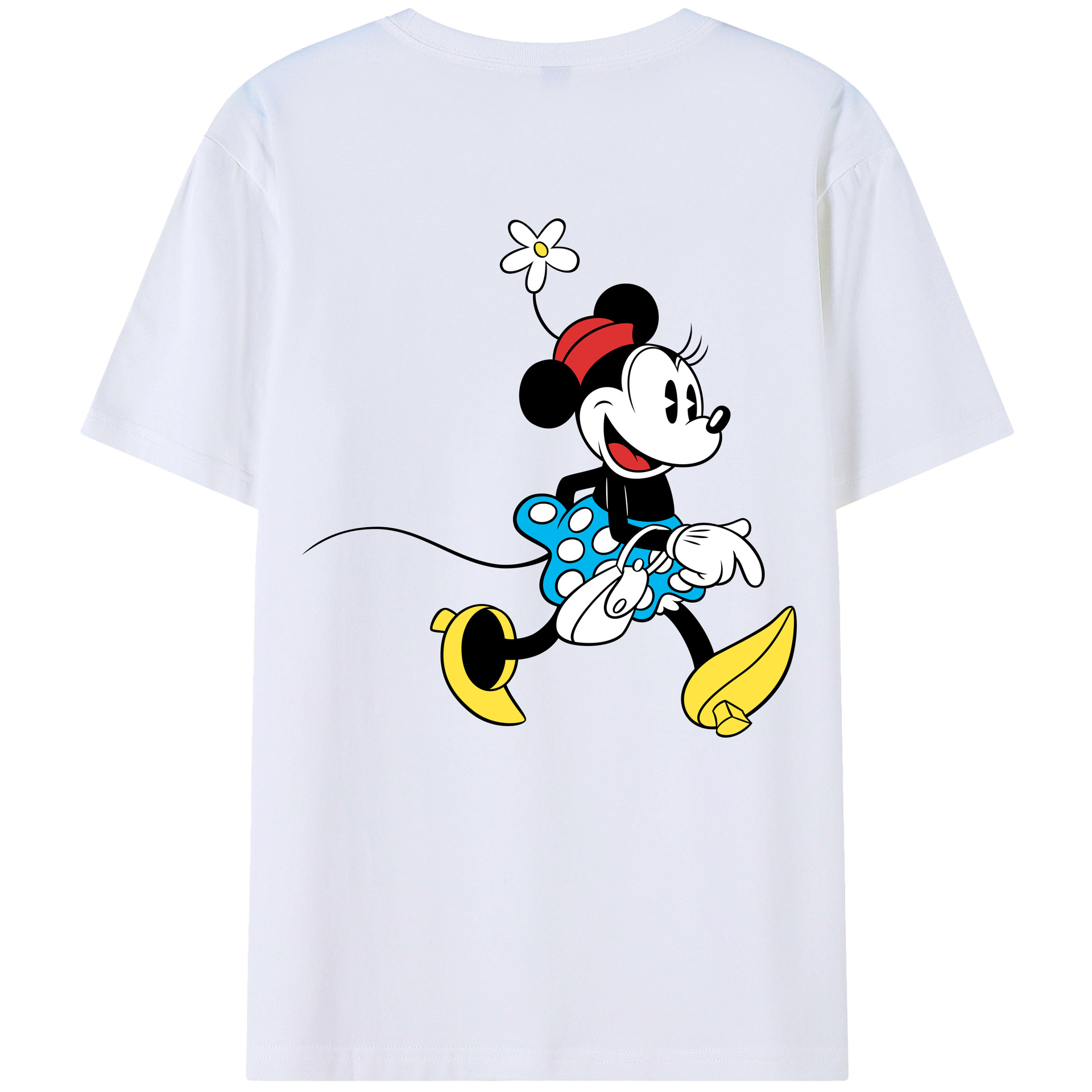 ミッキーマウス Mickey Mouse 綿100％ メンズ半袖Tシャツ（バックプリント） 通気性
