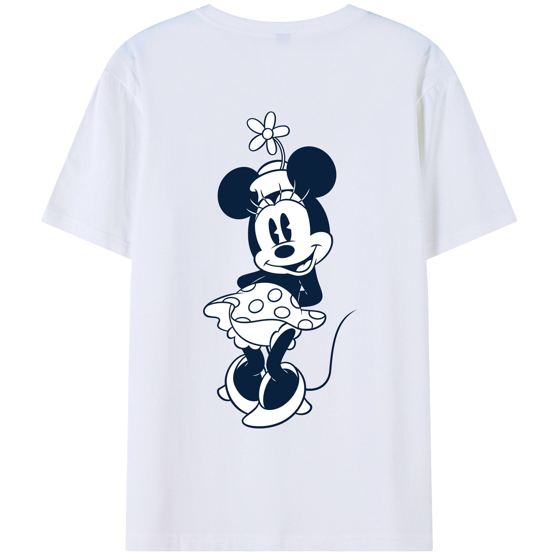 ミッキーマウス Mickey Mouse 綿100％ メンズ半袖Tシャツ（バックプリント） 通気性