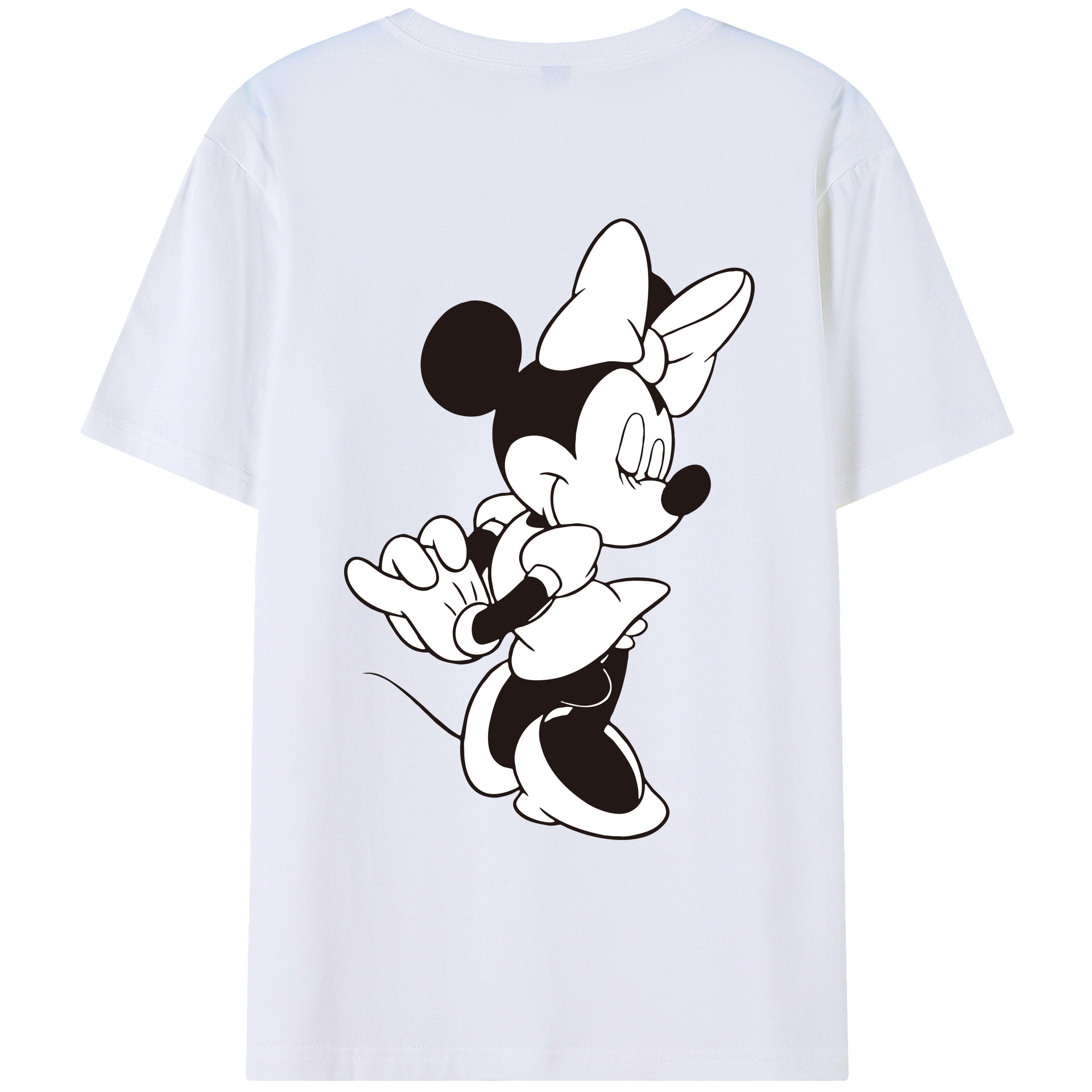 ミッキーマウス Mickey Mouse 綿100％ メンズ半袖Tシャツ（バックプリント） 通気性