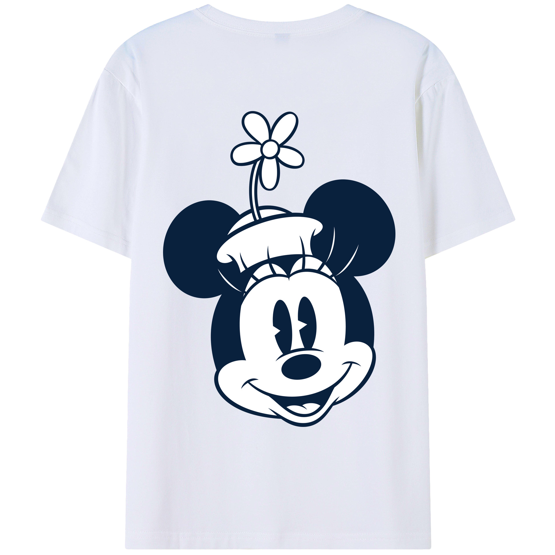 ミッキーマウス Mickey Mouse 綿100％ メンズ半袖Tシャツ（バックプリント） 通気性