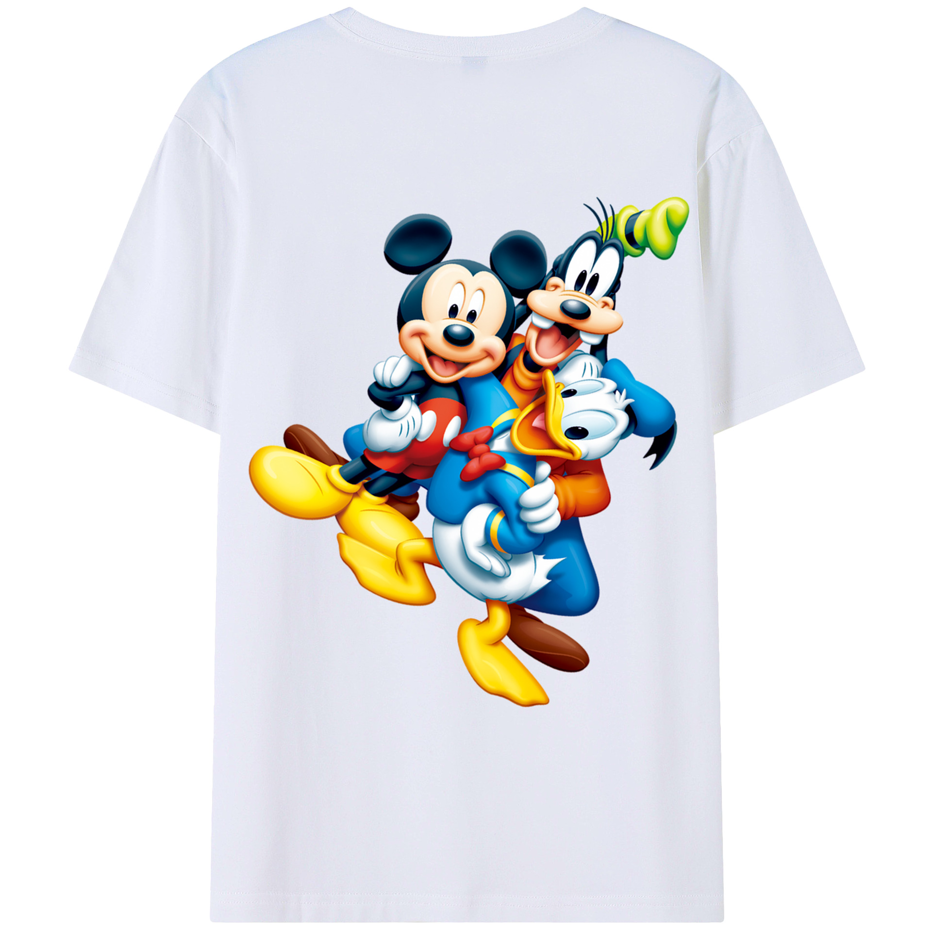 ミッキーマウス Mickey Mouse 綿100％ メンズ半袖Tシャツ（バックプリント） 通気性