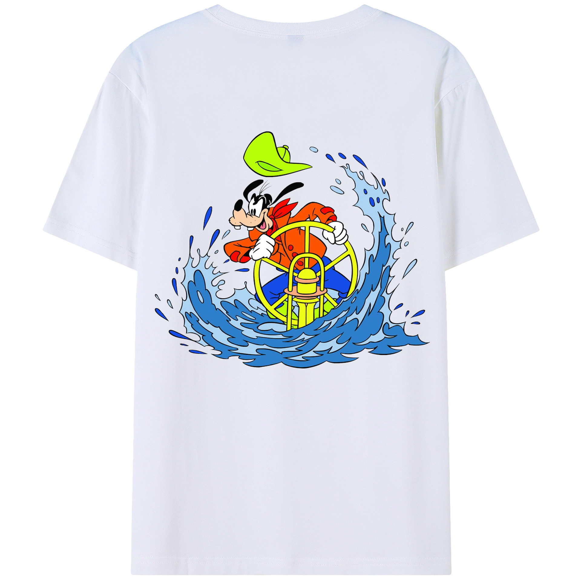 ミッキーマウス Mickey Mouse 綿100％ メンズ半袖Tシャツ（バックプリント） 通気性