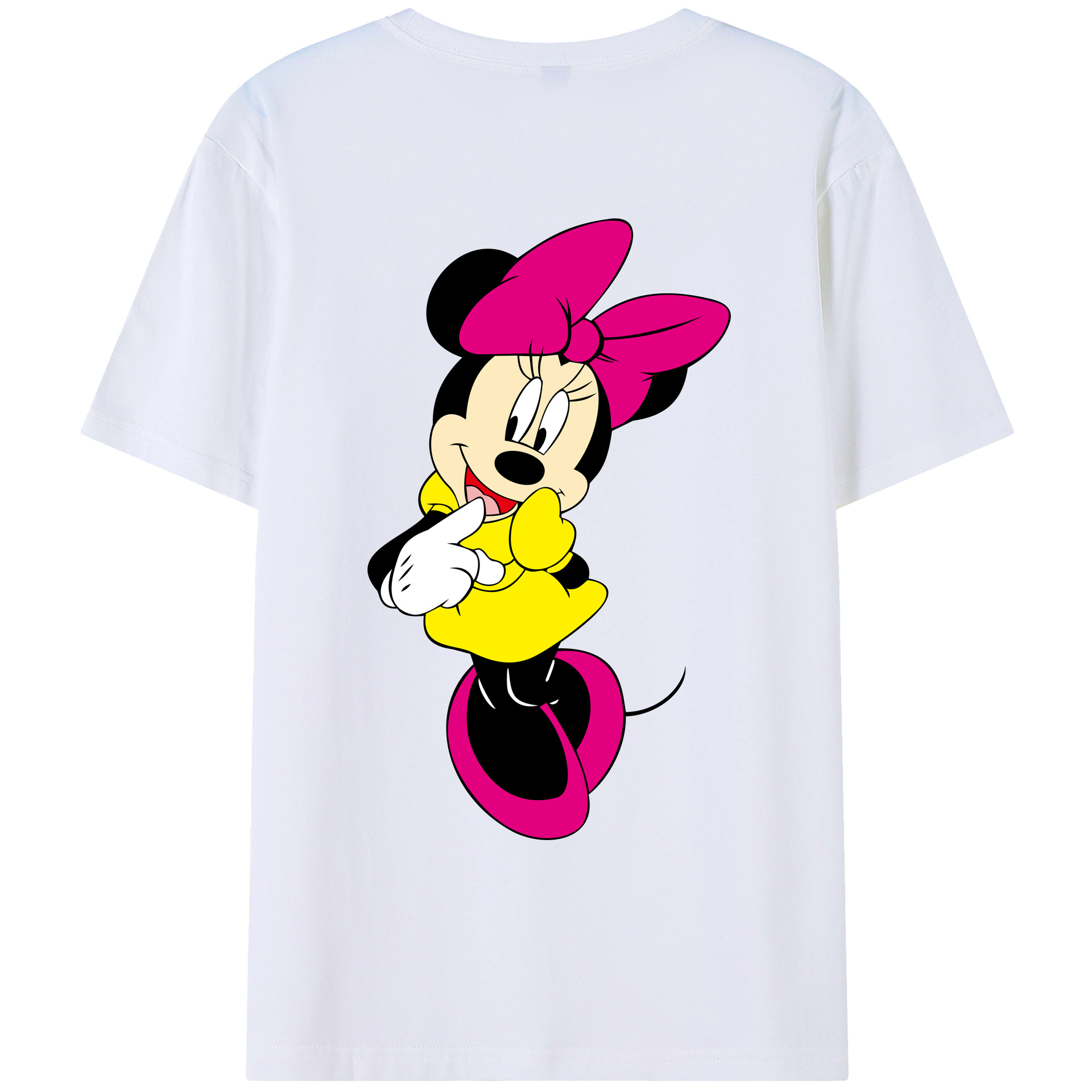 ミッキーマウス Mickey Mouse 綿100％ メンズ半袖Tシャツ（バックプリント） 通気性