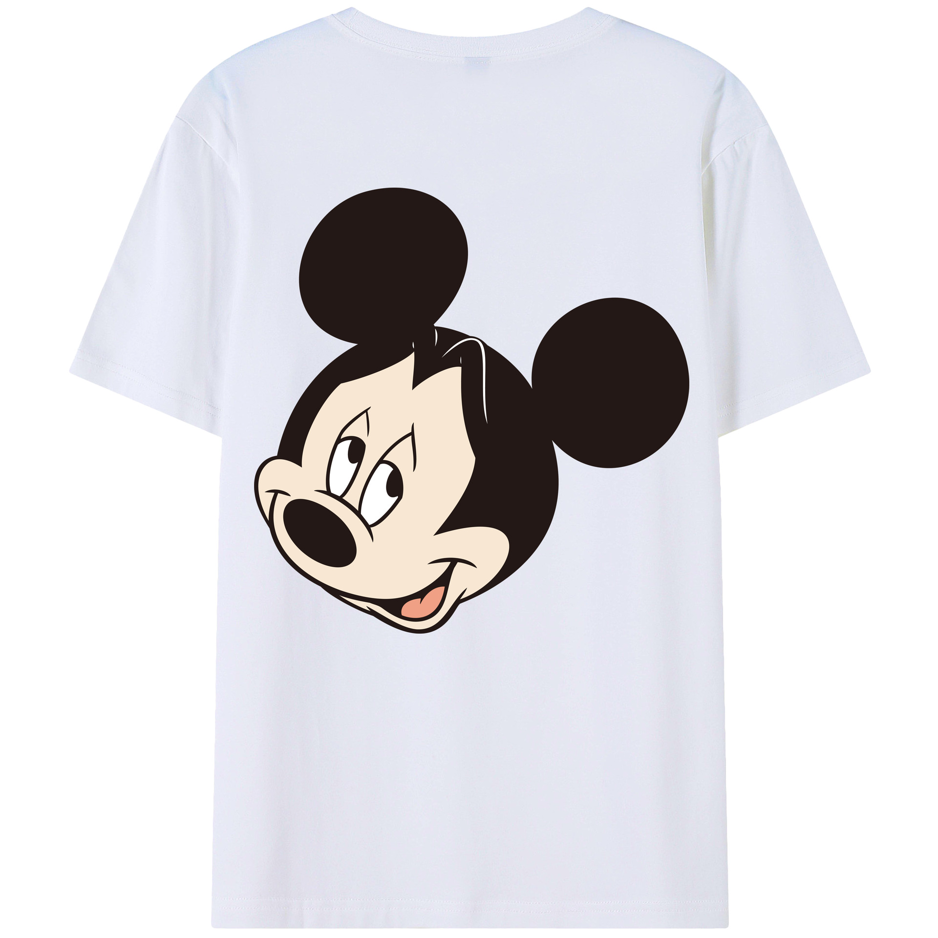 ミッキーマウス Mickey Mouse 綿100％ メンズ半袖Tシャツ（バックプリント） 通気性