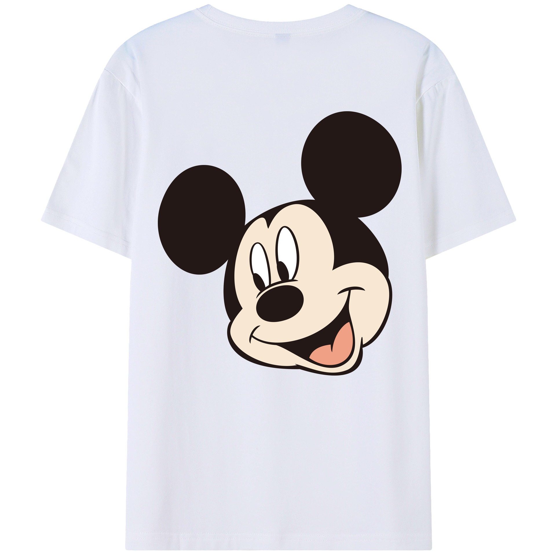 ミッキーマウス Mickey Mouse 綿100％ メンズ半袖Tシャツ（バックプリント） 通気性
