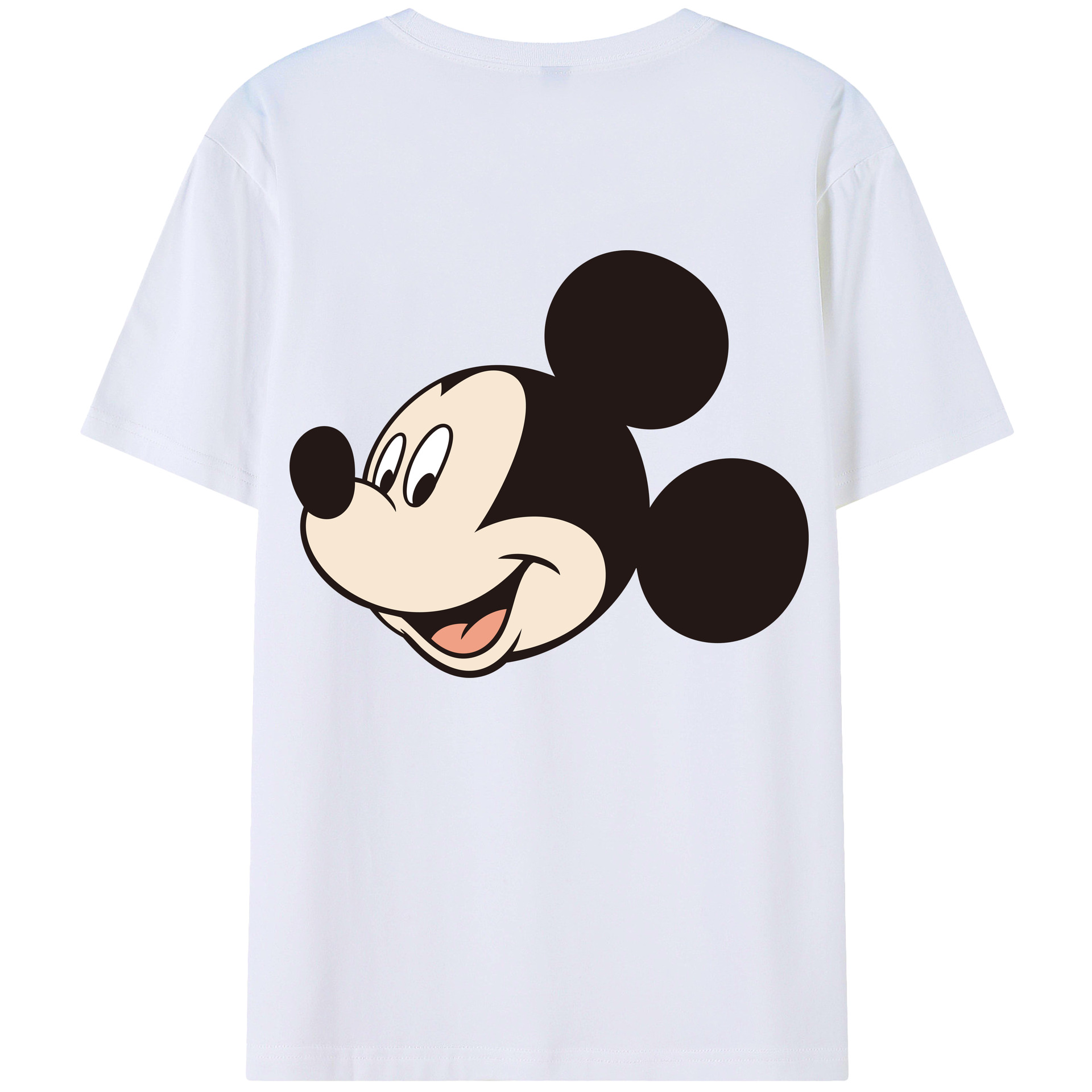 ミッキーマウス Mickey Mouse 綿100％ メンズ半袖Tシャツ（バックプリント） 通気性
