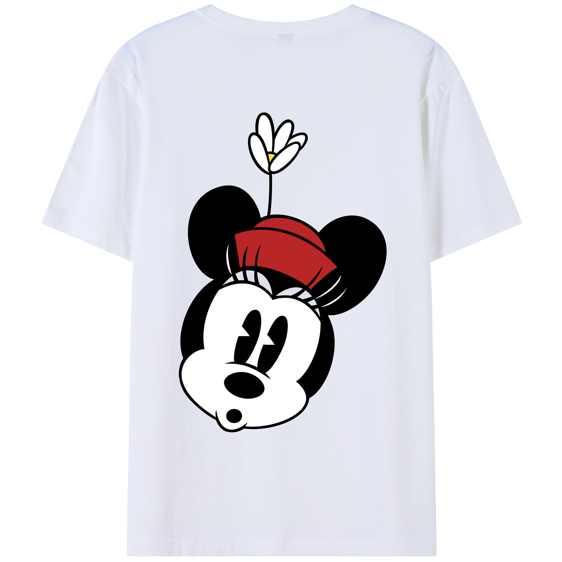 ミッキーマウス Mickey Mouse 綿100％ メンズ半袖Tシャツ（バックプリント） 通気性