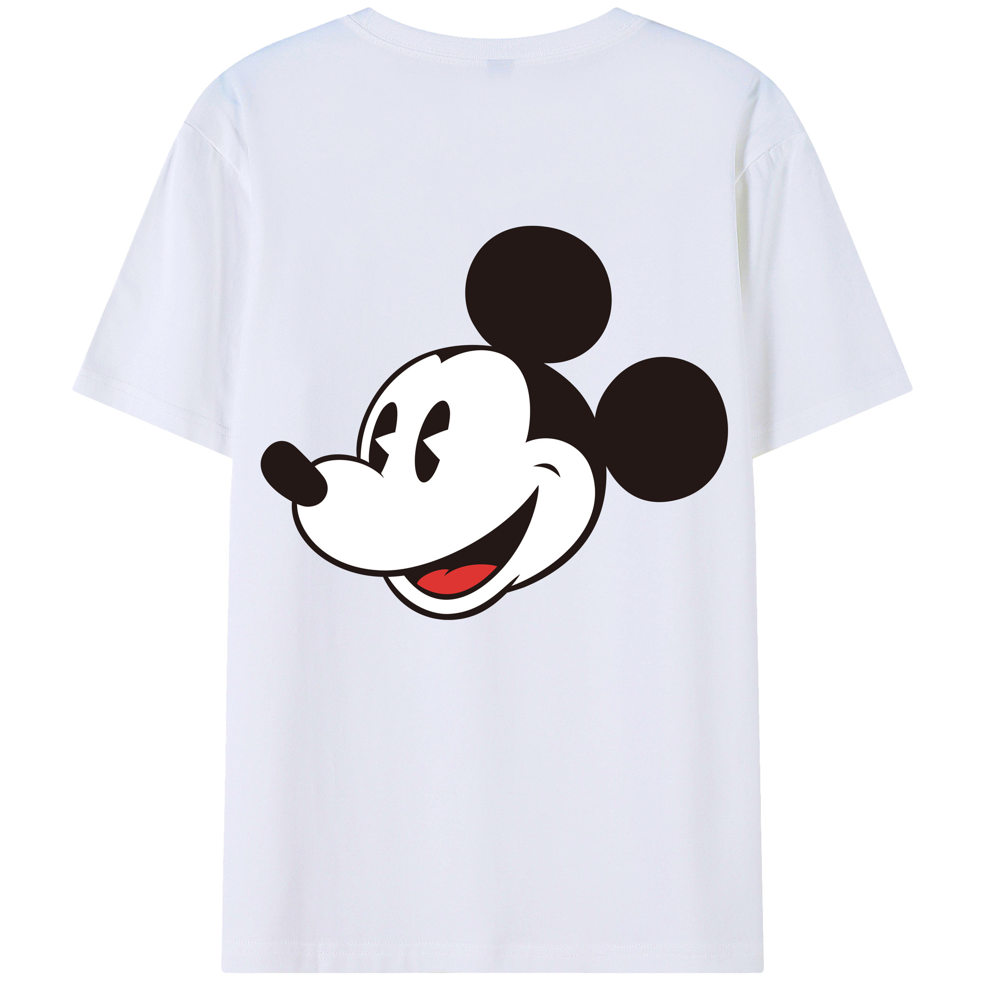 ミッキーマウス Mickey Mouse 綿100％ メンズ半袖Tシャツ（バックプリント） 通気性