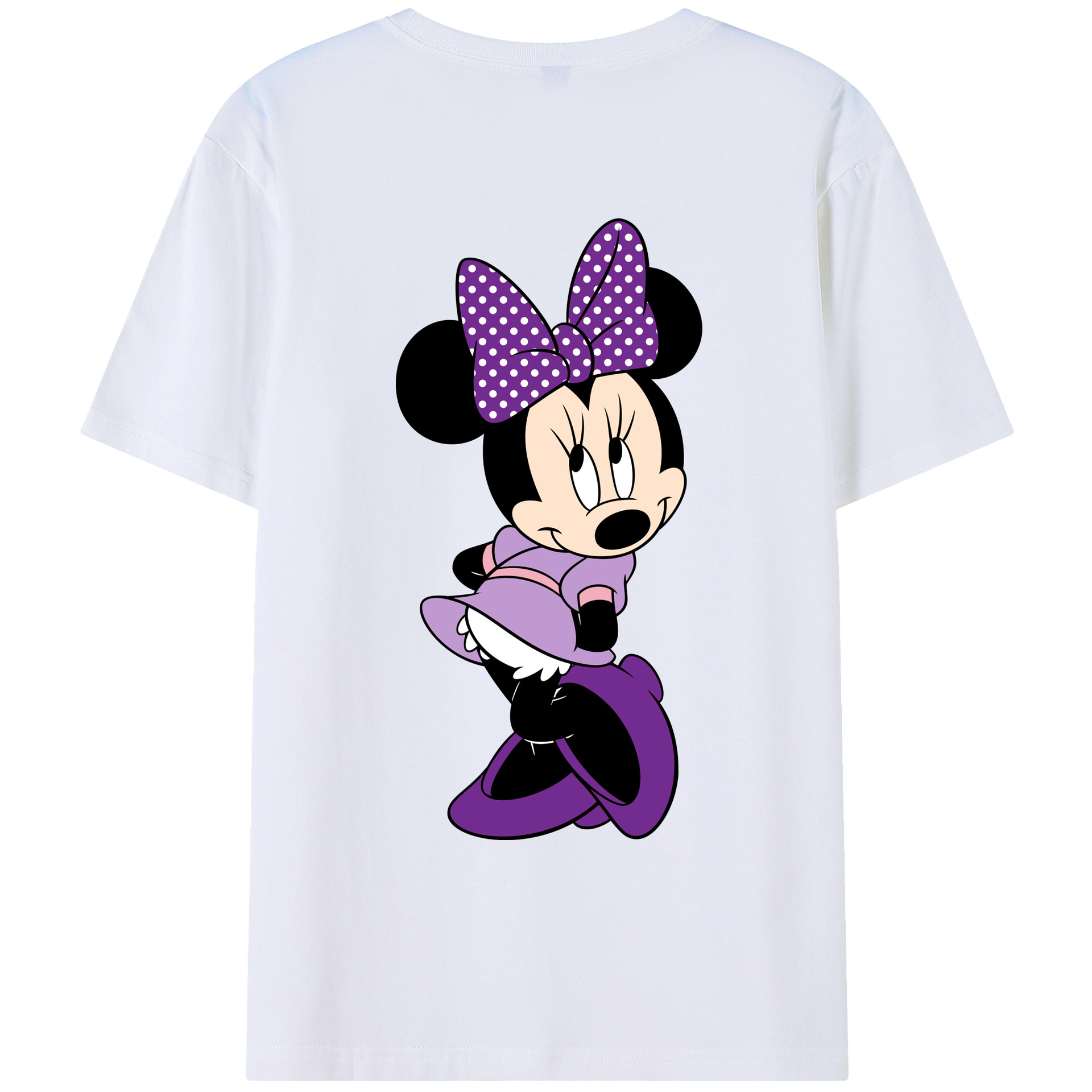 ミッキーマウス Mickey Mouse 綿100％ メンズ半袖Tシャツ（バックプリント） 通気性