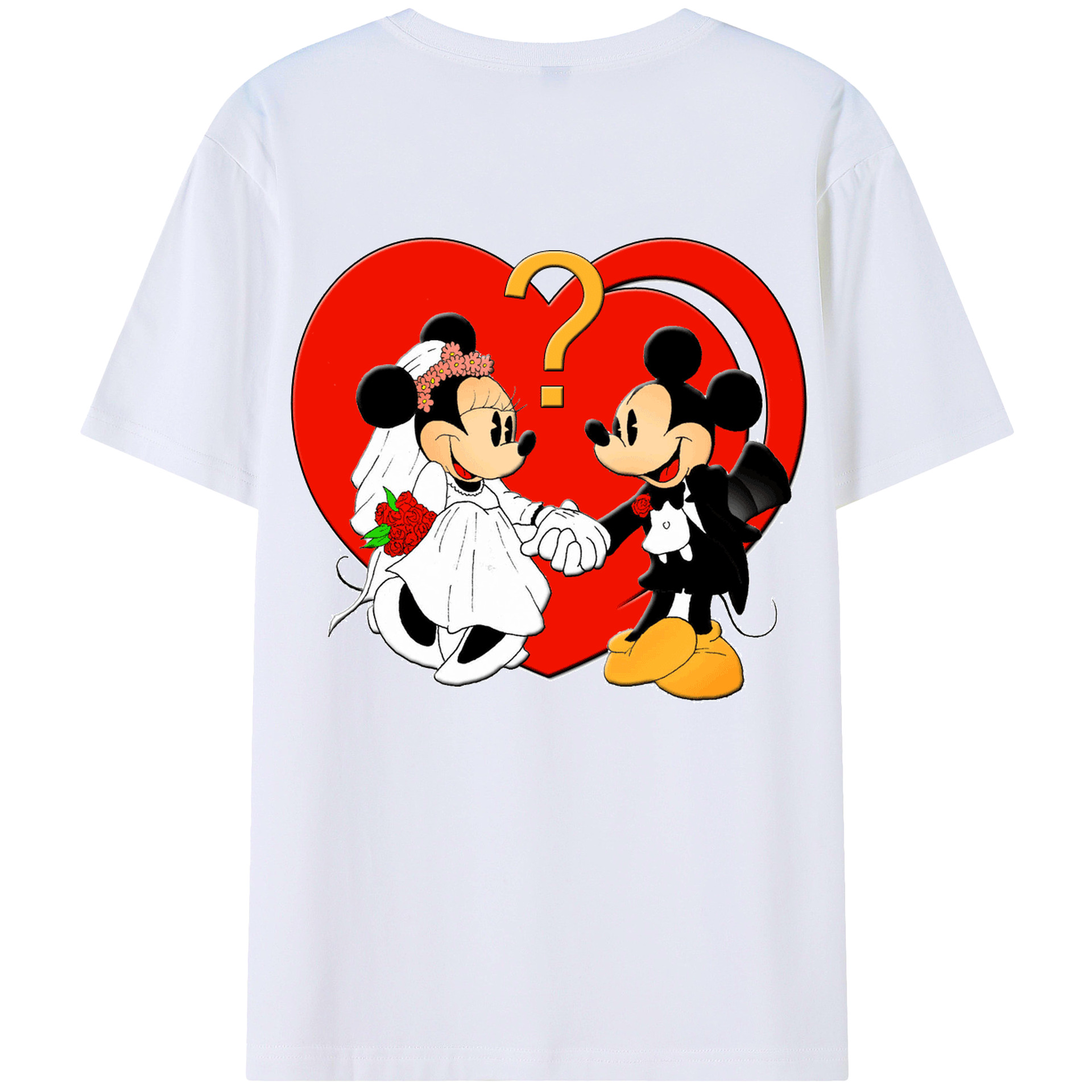 ミッキーマウス Mickey Mouse 綿100％ メンズ半袖Tシャツ（バックプリント） 通気性