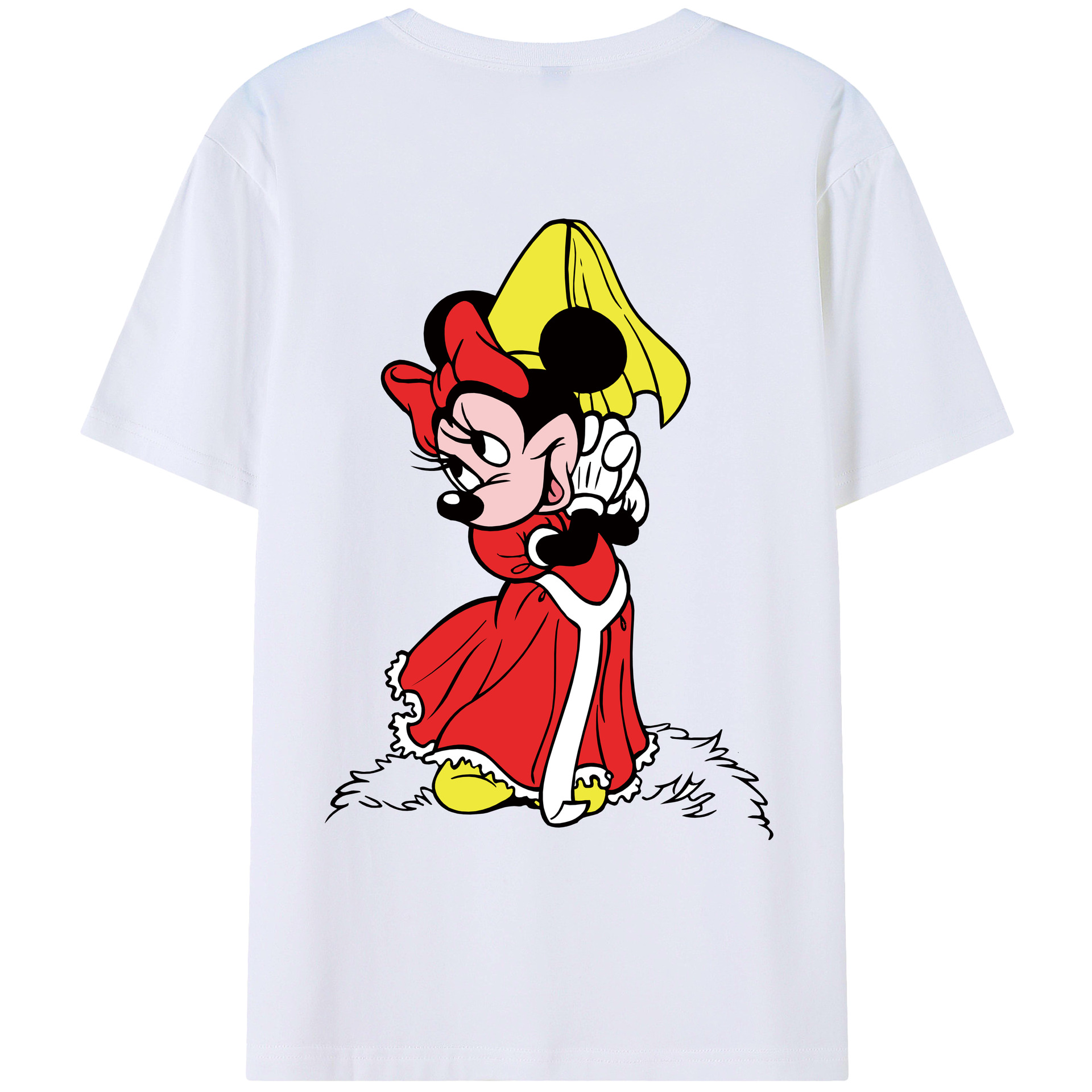 ミッキーマウス Mickey Mouse 綿100％ メンズ半袖Tシャツ（バックプリント） 通気性