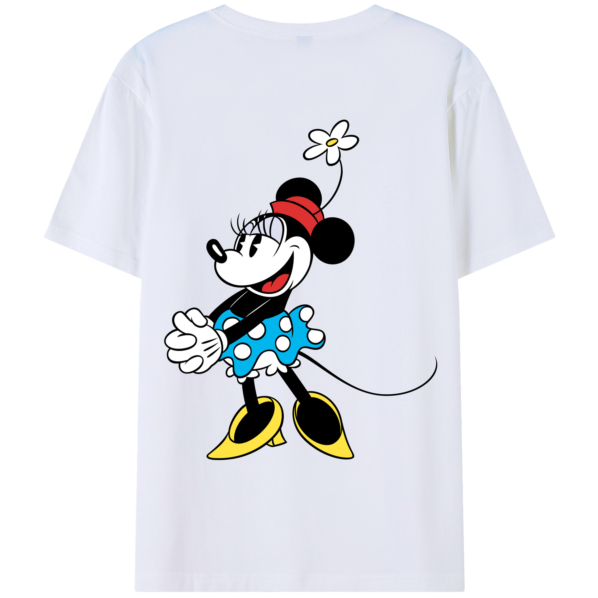 ミッキーマウス Mickey Mouse 綿100％ メンズ半袖Tシャツ（バックプリント） 通気性