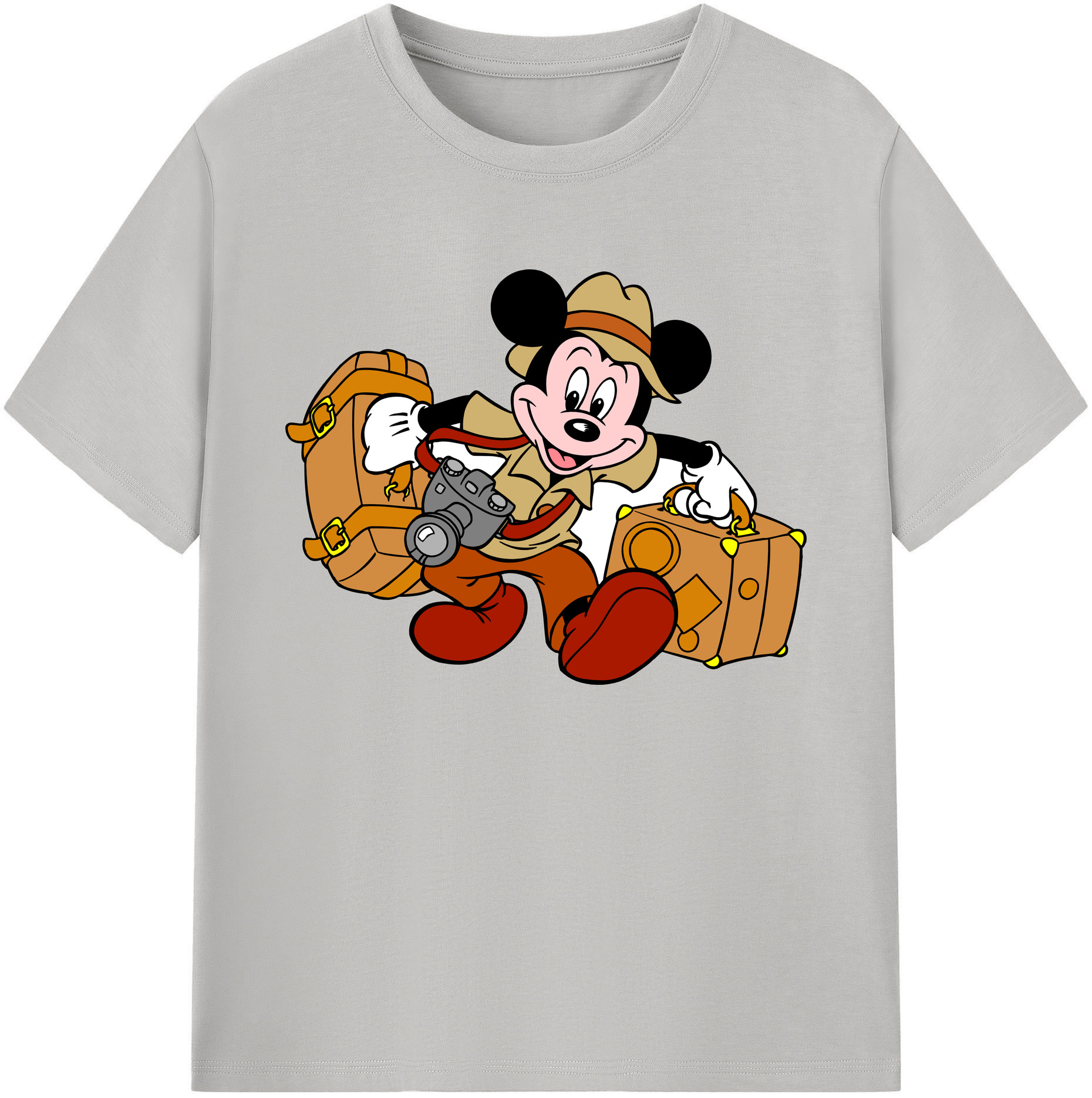 ミッキーマウス Mickey Mouse 綿100％ メンズ半袖Tシャツ｜肌触りやわらか＆通気性