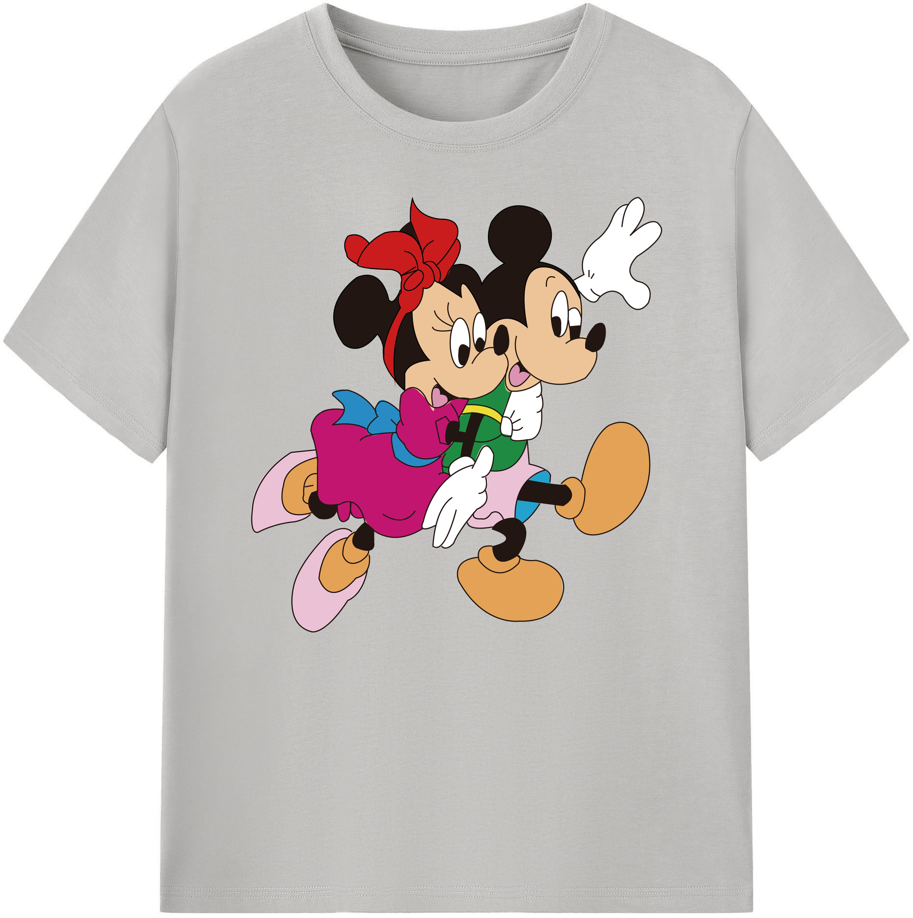 ミッキーマウス Mickey Mouse 綿100％ メンズ半袖Tシャツ｜肌触りやわらか＆通気性