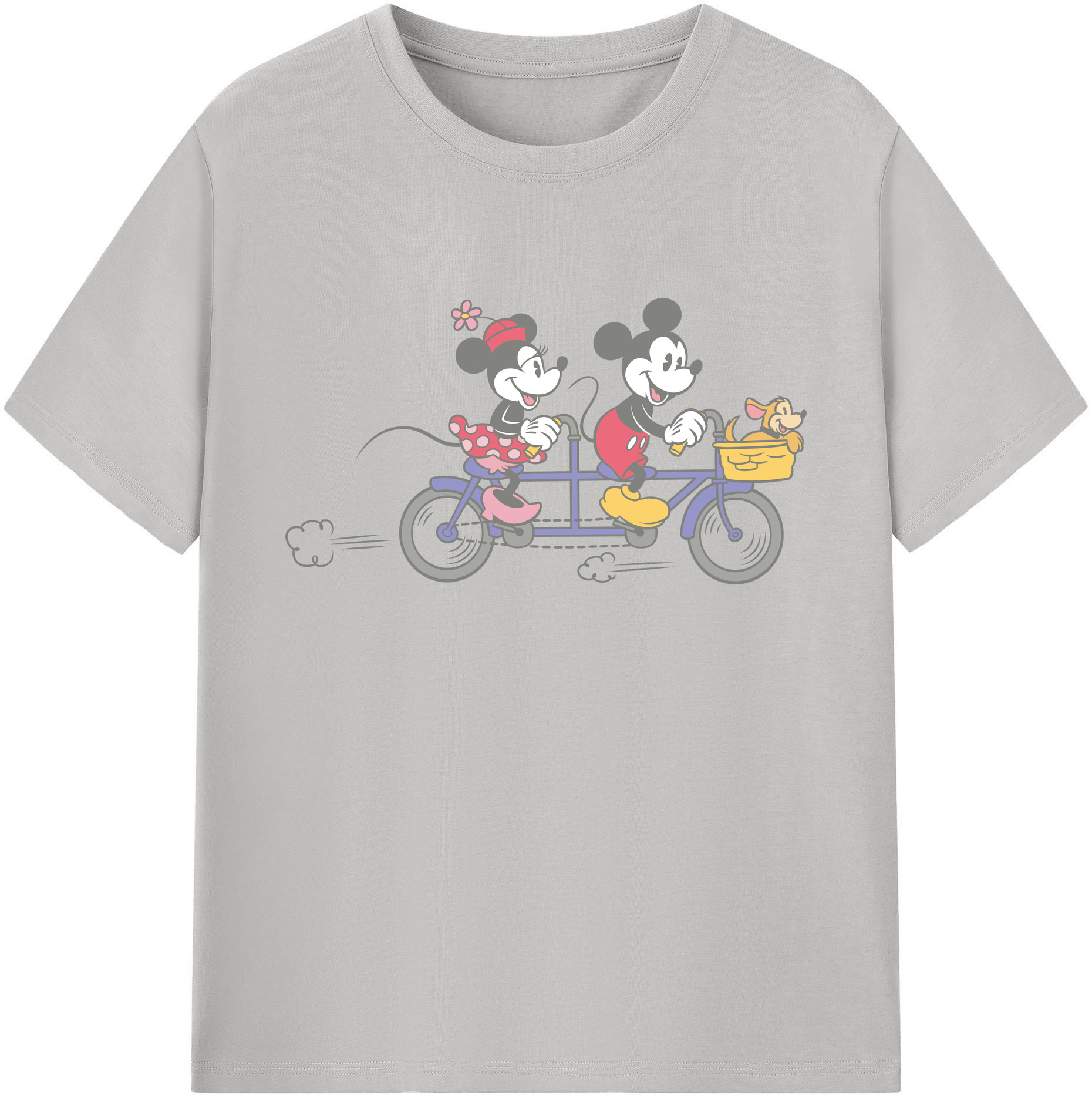 ミッキーマウス Mickey Mouse 綿100％ メンズ半袖Tシャツ｜肌触りやわらか＆通気性