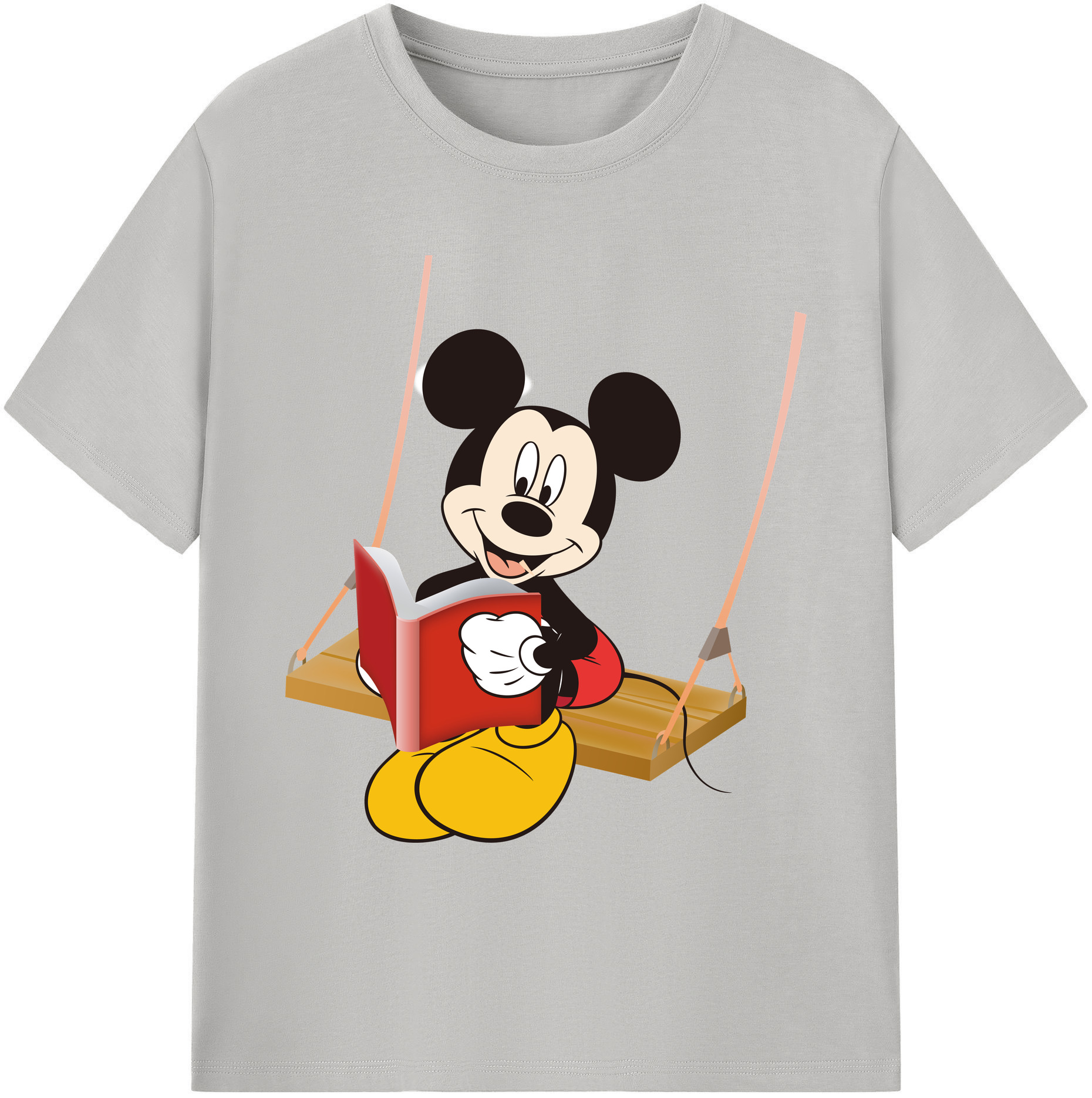 ミッキーマウス Mickey Mouse 綿100％ メンズ半袖Tシャツ｜肌触りやわらか＆通気性