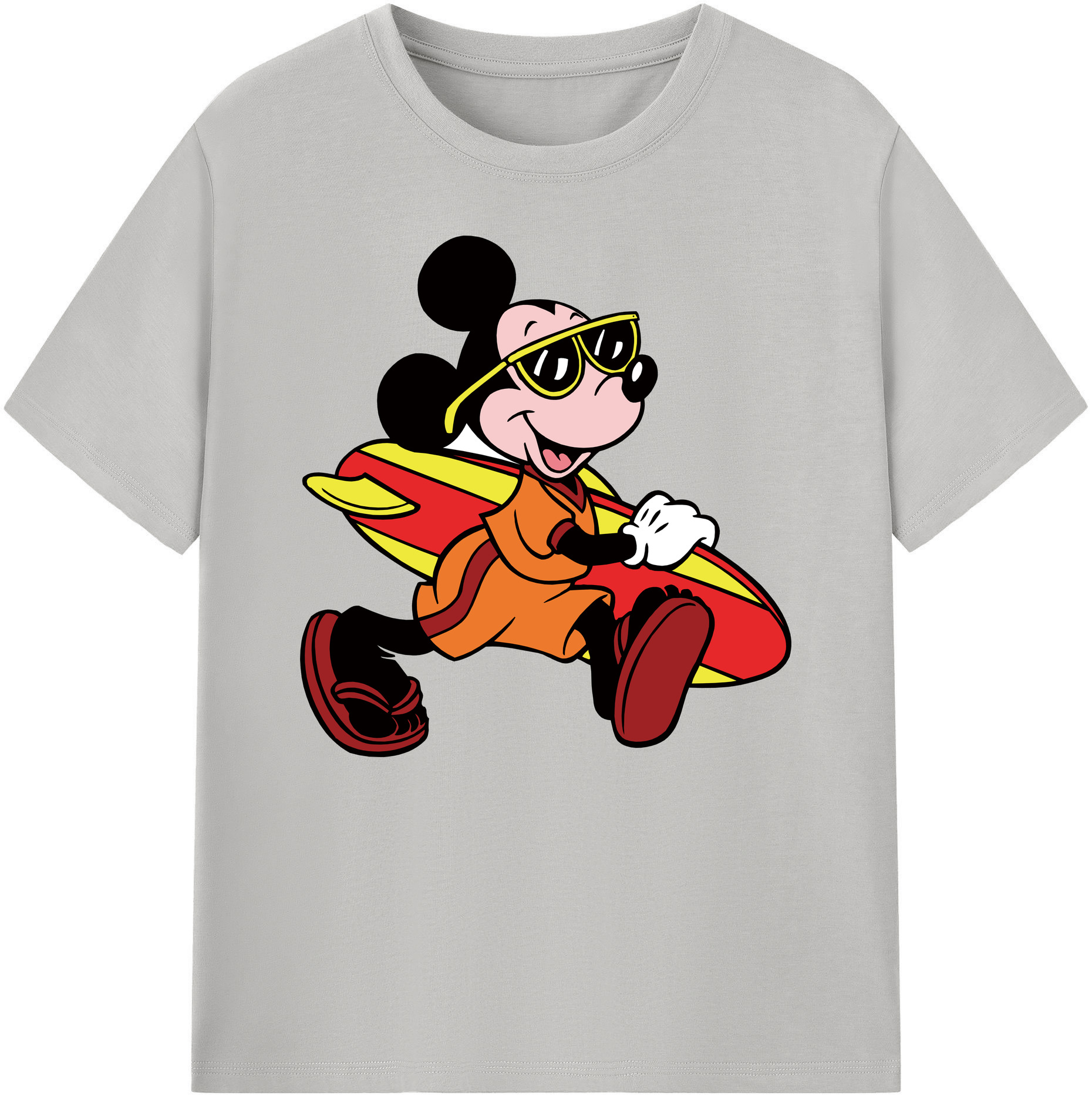 ミッキーマウス Mickey Mouse 綿100％ メンズ半袖Tシャツ｜肌触りやわらか＆通気性