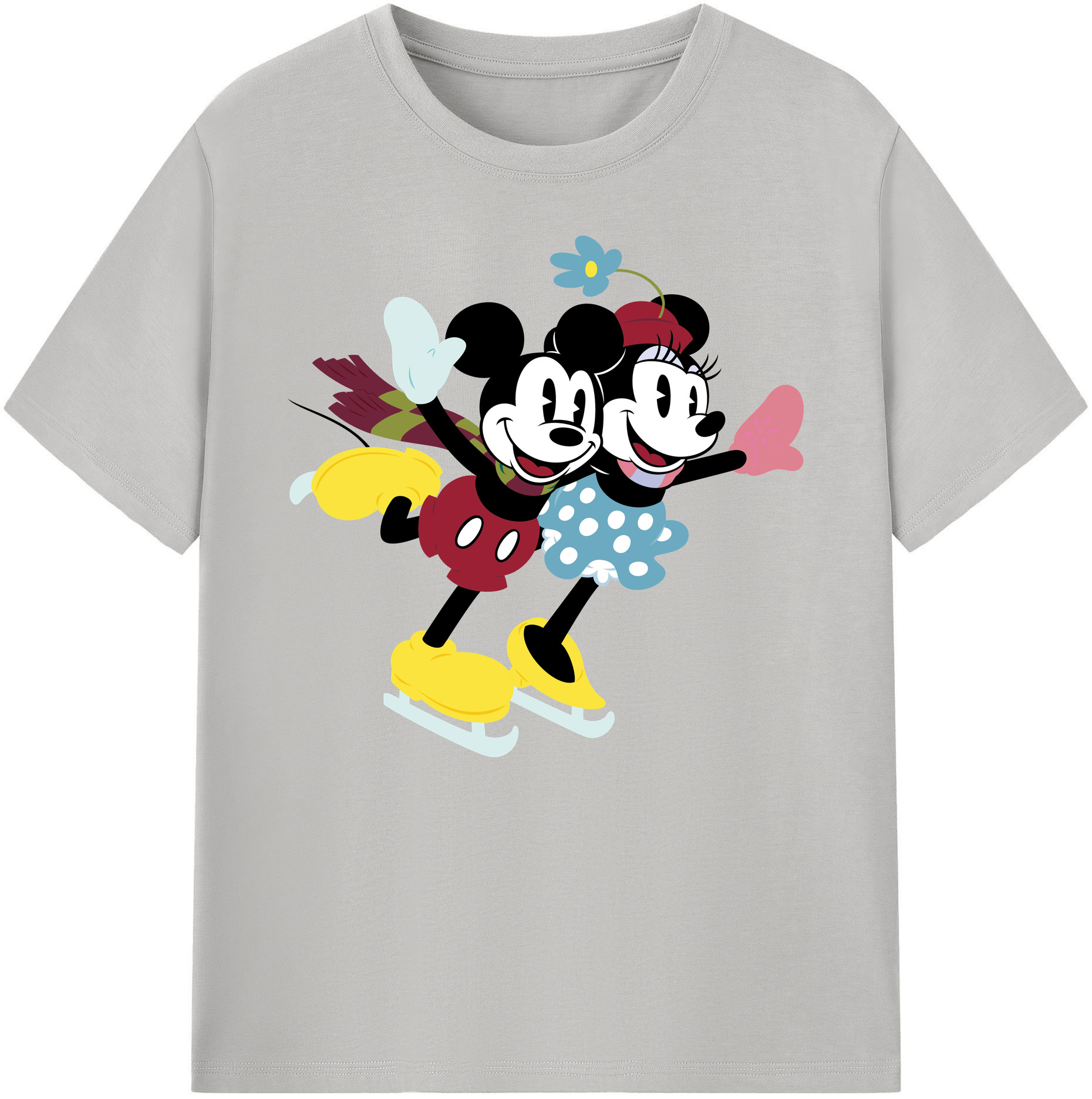 ミッキーマウス Mickey Mouse 綿100％ メンズ半袖Tシャツ｜肌触りやわらか＆通気性
