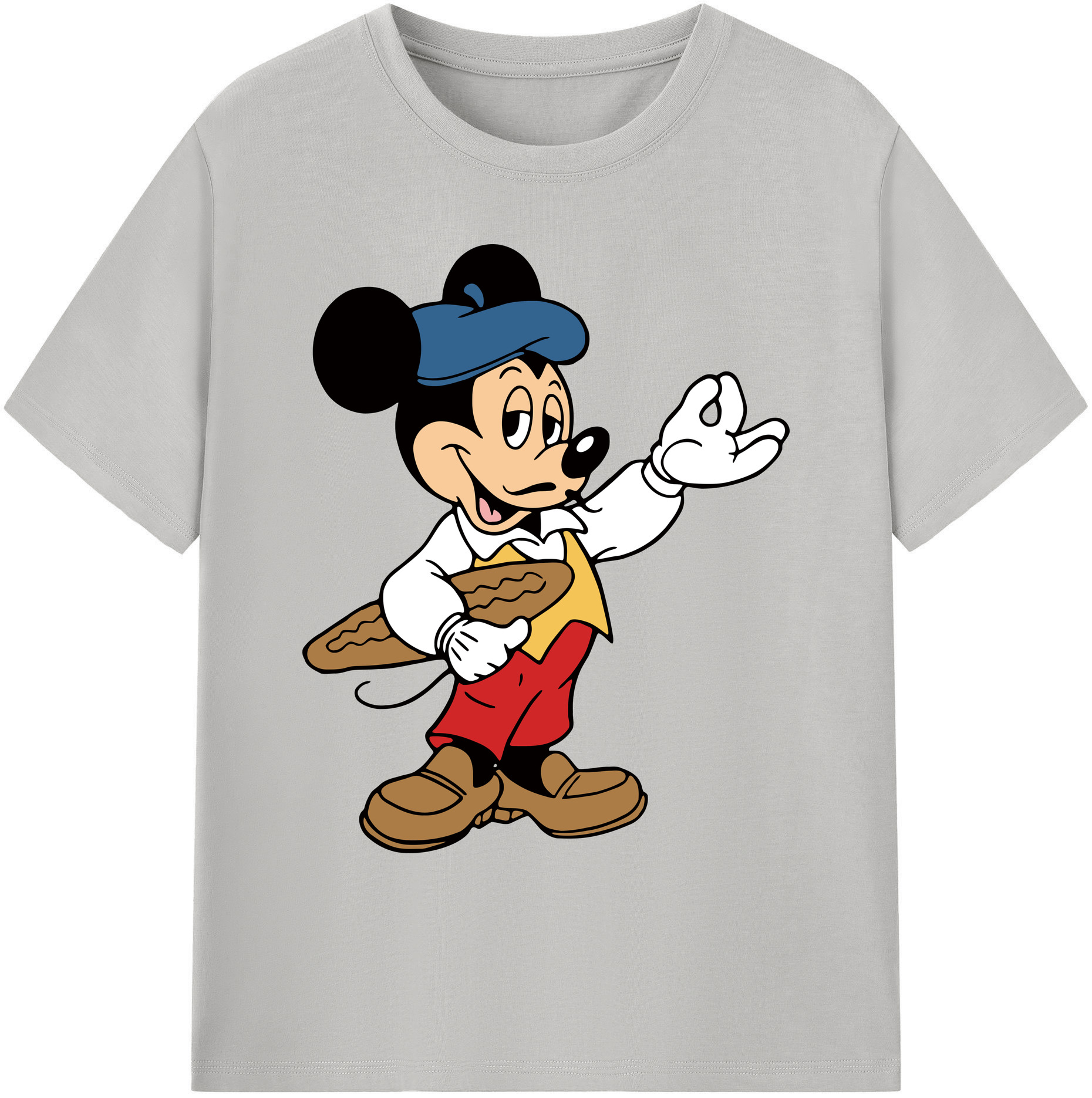 ミッキーマウス Mickey Mouse 綿100％ メンズ半袖Tシャツ｜肌触りやわらか＆通気性