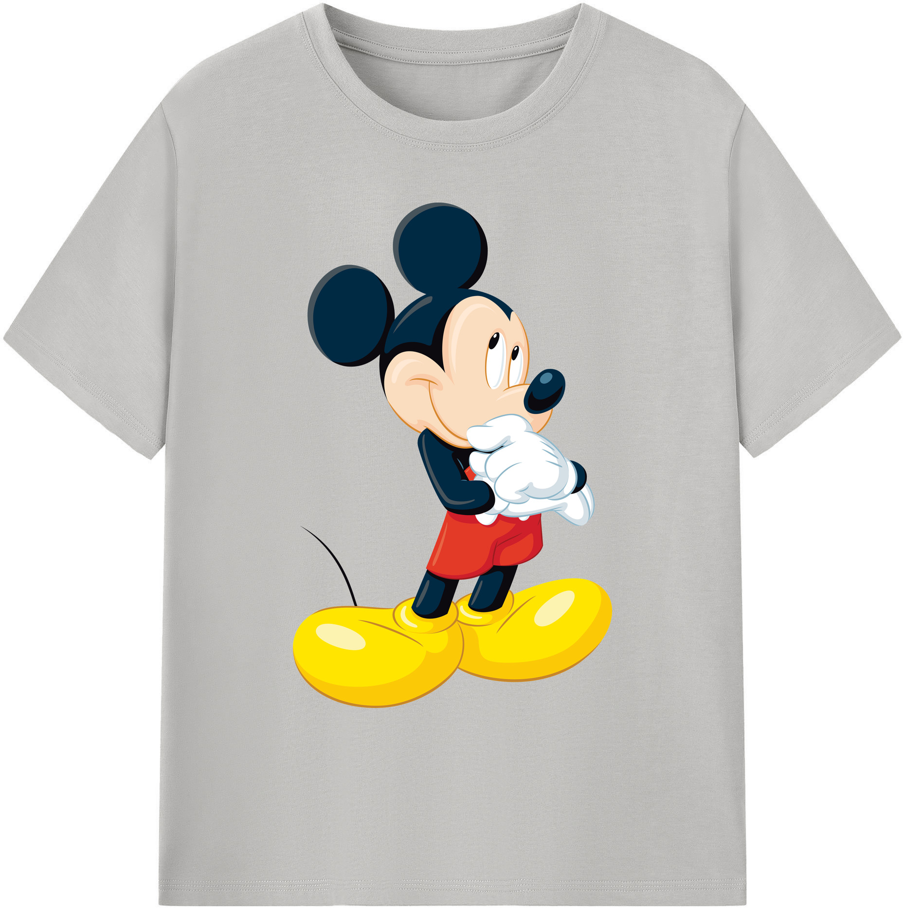 ミッキーマウス Mickey Mouse 綿100％ メンズ半袖Tシャツ｜肌触りやわらか＆通気性