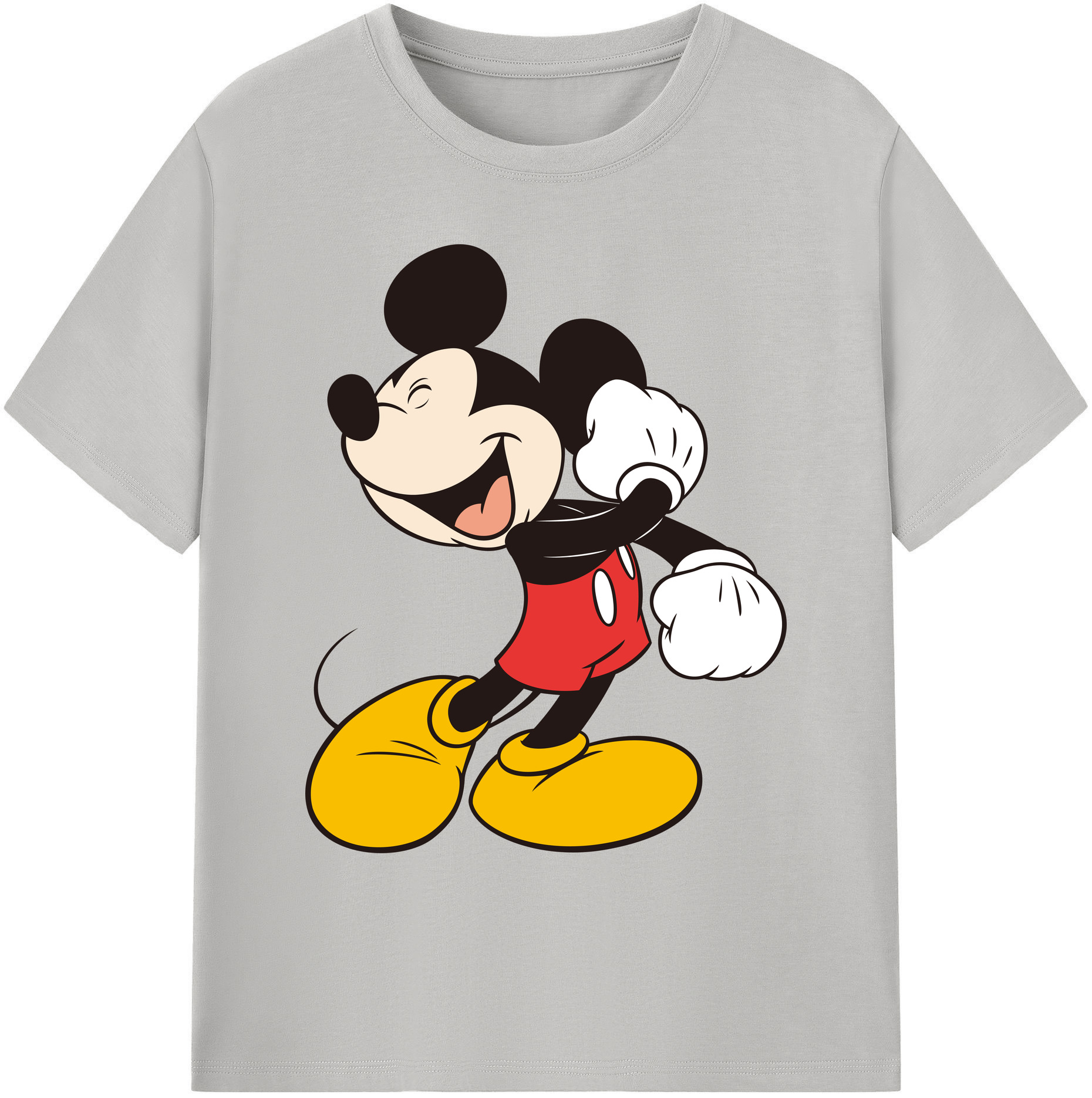 ミッキーマウス Mickey Mouse 綿100％ メンズ半袖Tシャツ｜肌触りやわらか＆通気性
