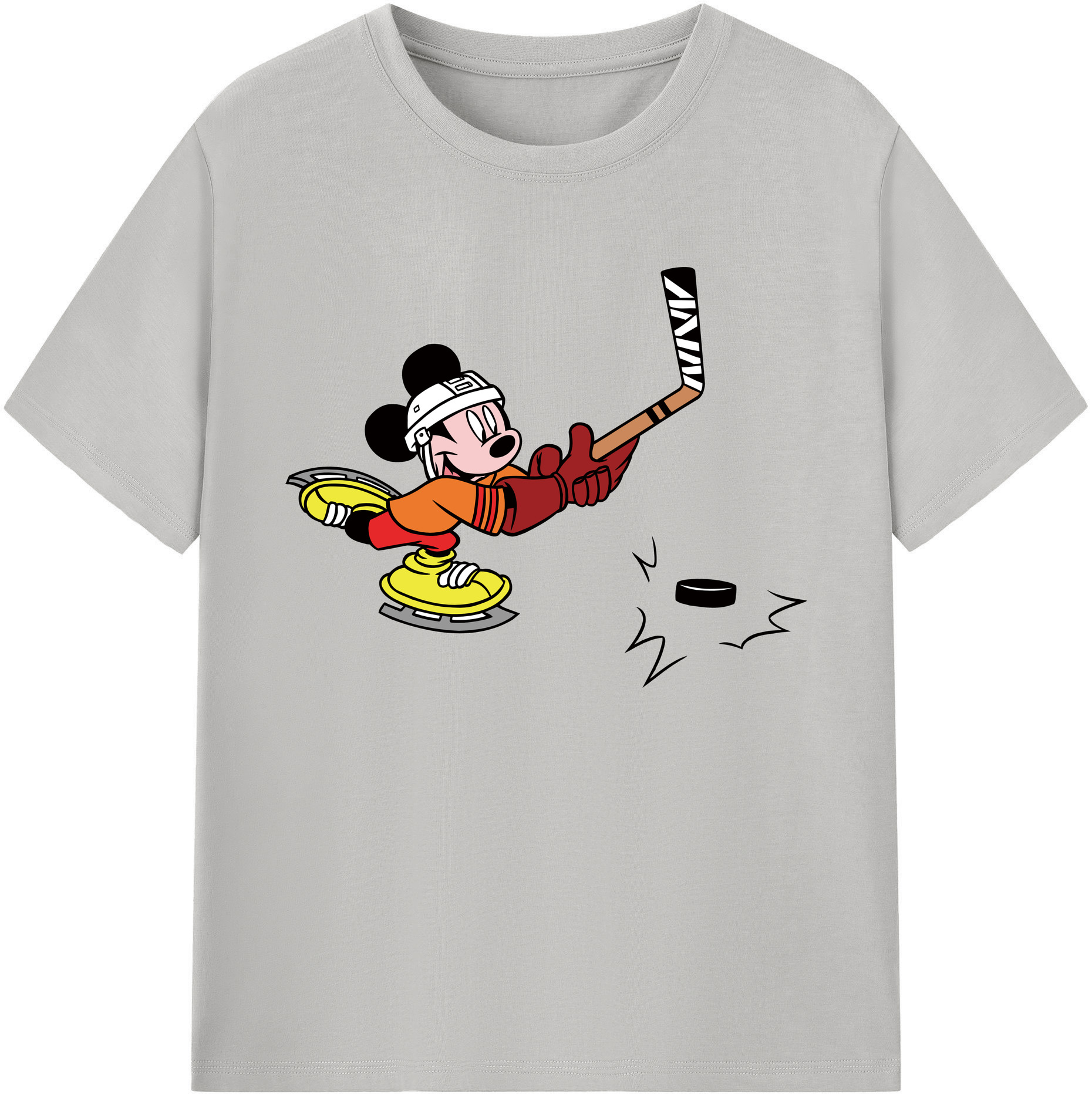 ミッキーマウス Mickey Mouse 綿100％ メンズ半袖Tシャツ｜肌触りやわらか＆通気性
