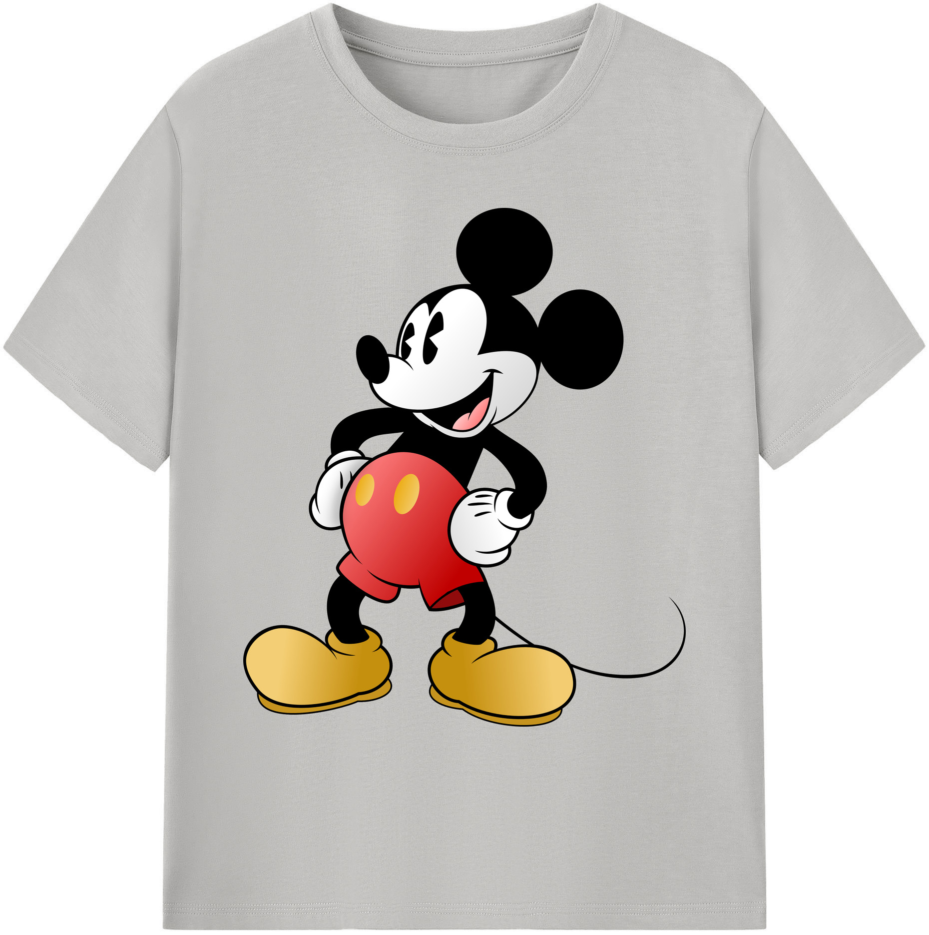 ミッキーマウス Mickey Mouse 綿100％ メンズ半袖Tシャツ｜肌触りやわらか＆通気性