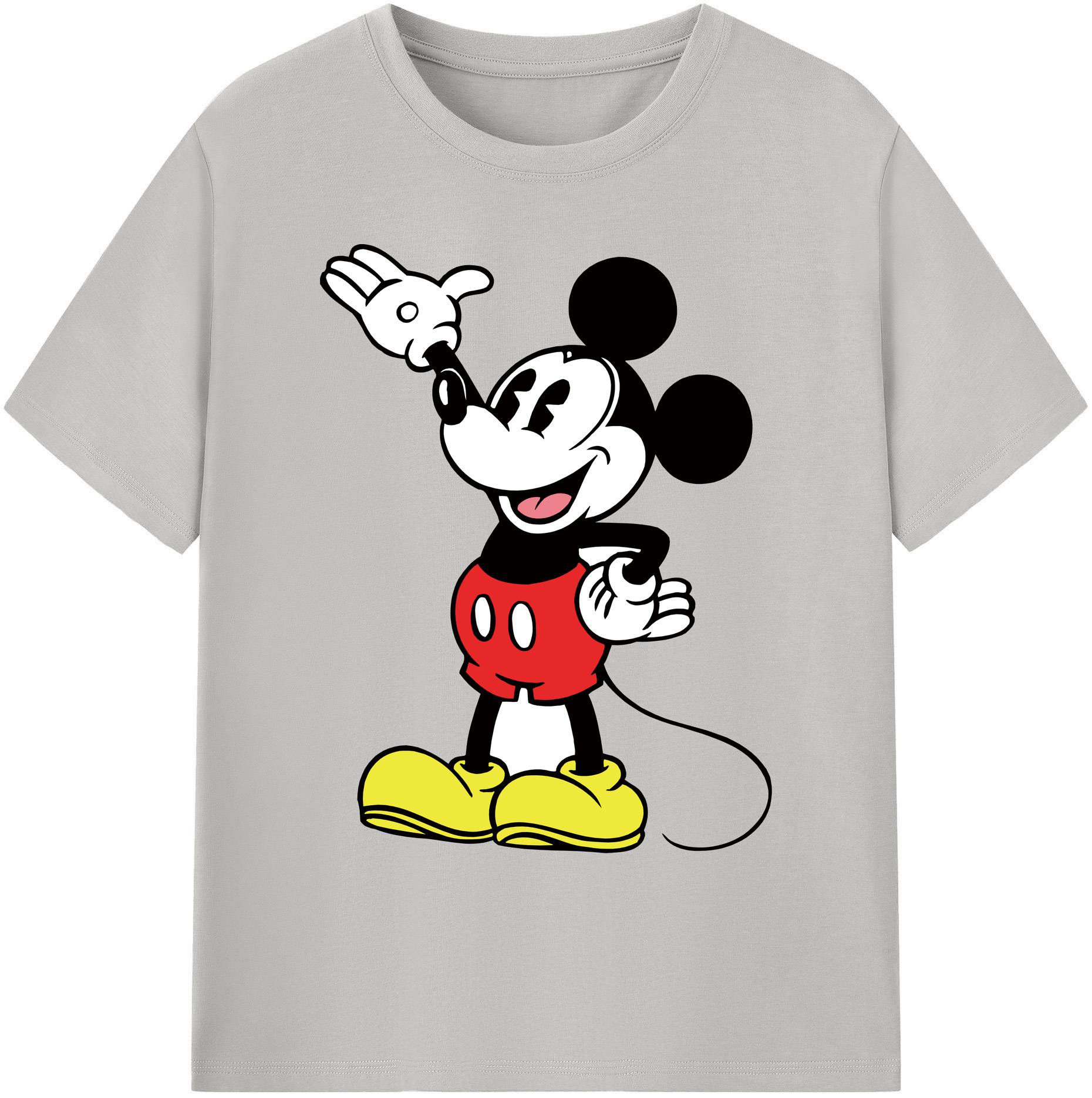 ミッキーマウス Mickey Mouse 綿100％ メンズ半袖Tシャツ｜肌触りやわらか＆通気性