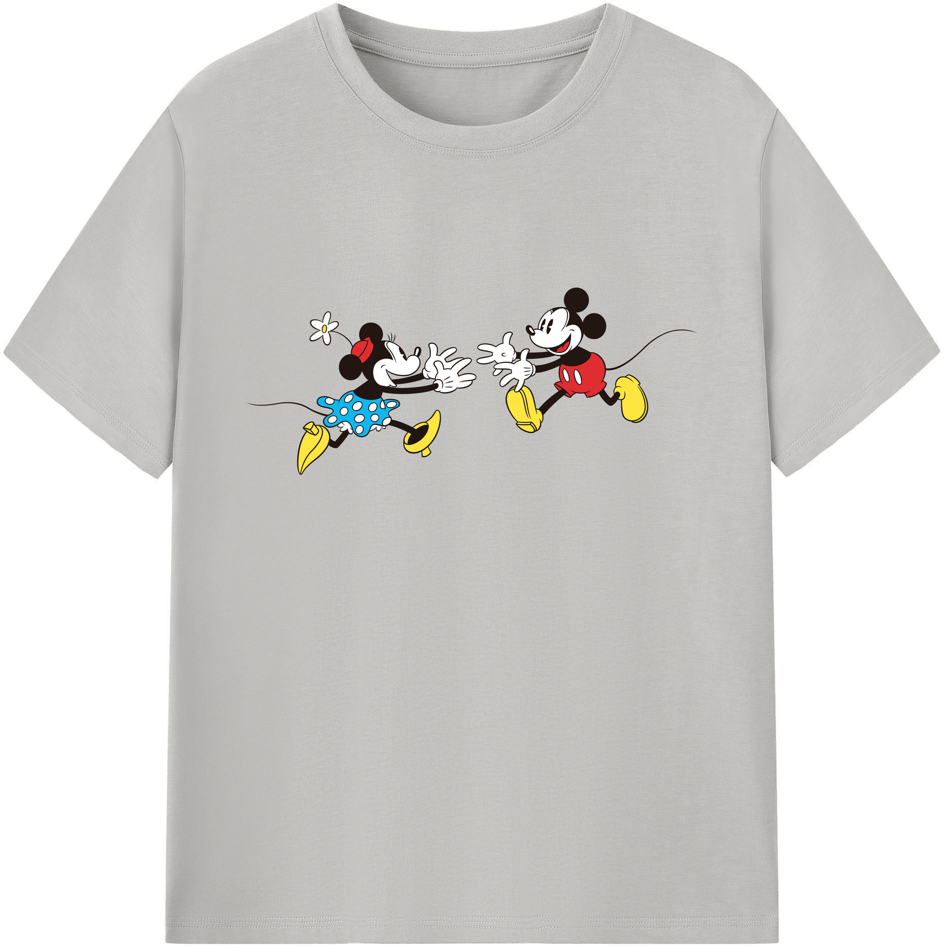 ミッキーマウス Mickey Mouse 綿100％ メンズ半袖Tシャツ｜肌触りやわらか＆通気性