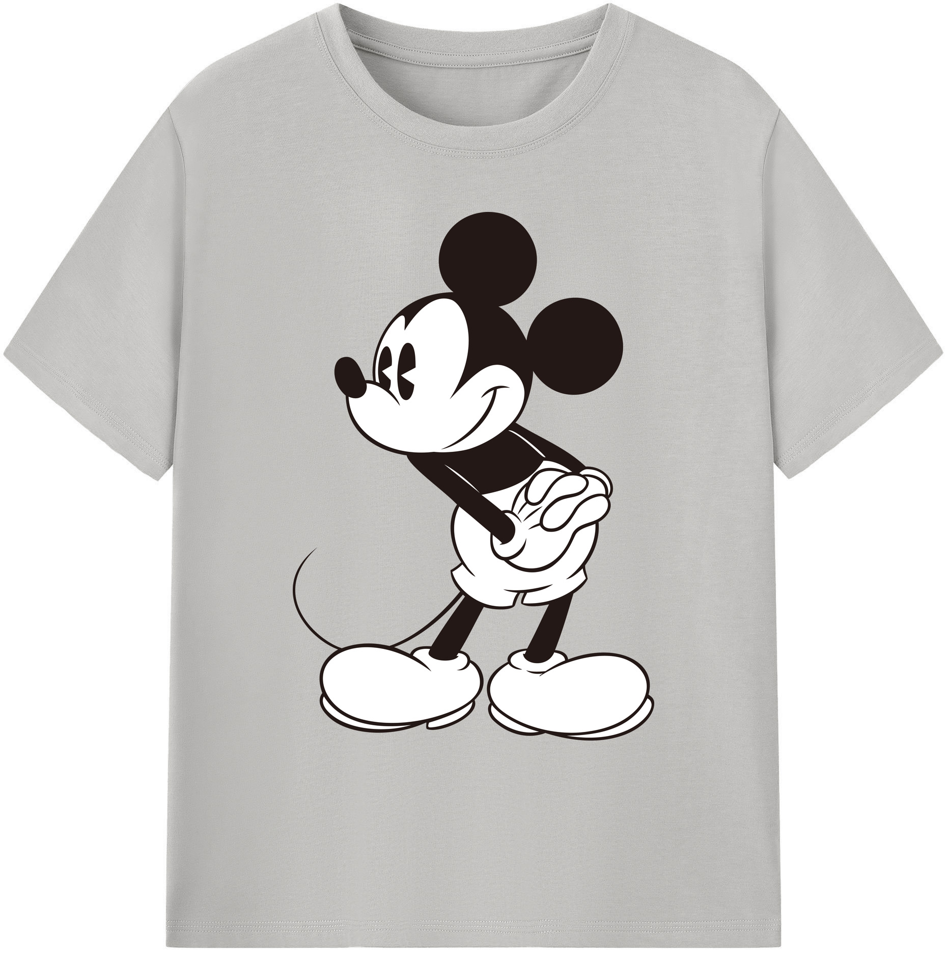 ミッキーマウス Mickey Mouse 綿100％ メンズ半袖Tシャツ｜肌触りやわらか＆通気性