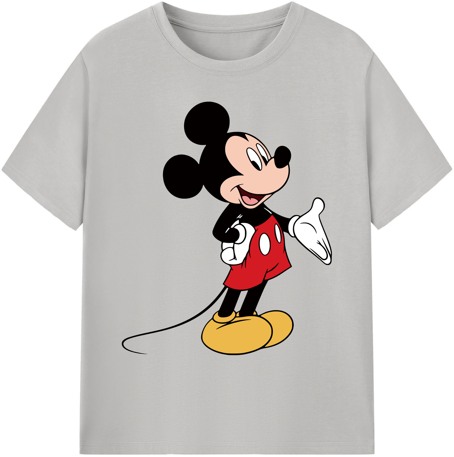 ミッキーマウス Mickey Mouse 綿100％ メンズ半袖Tシャツ｜肌触りやわらか＆通気性